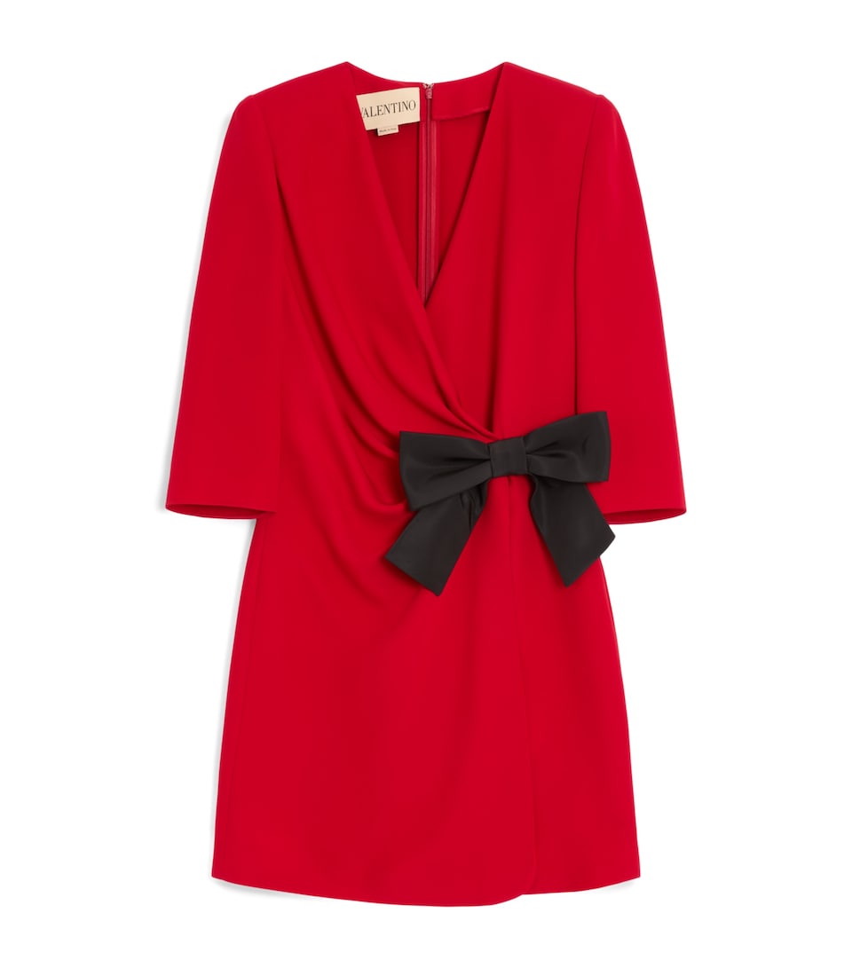 Silk Bow-Detail Mini Dress