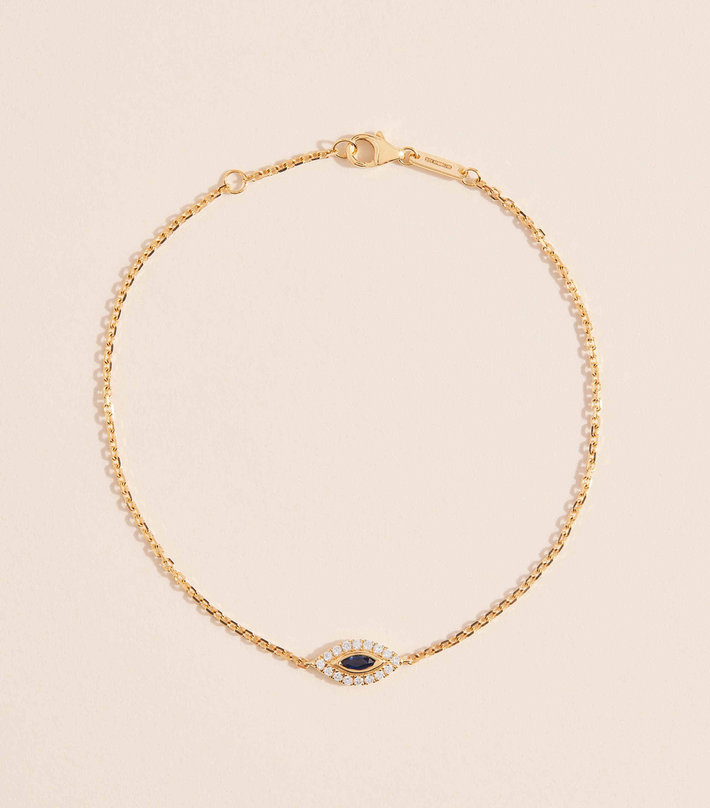 Anita Ko Yellow Gold, Diamond and Sapphire Evil Eye Chain Bracelet Yellow Gold