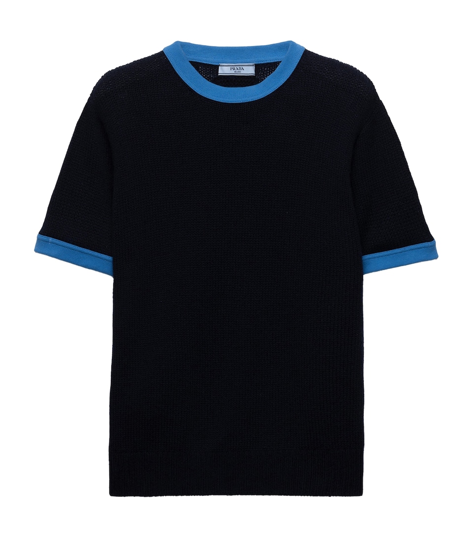 Prada Womens Cashmere Short-Sleeve Sweater