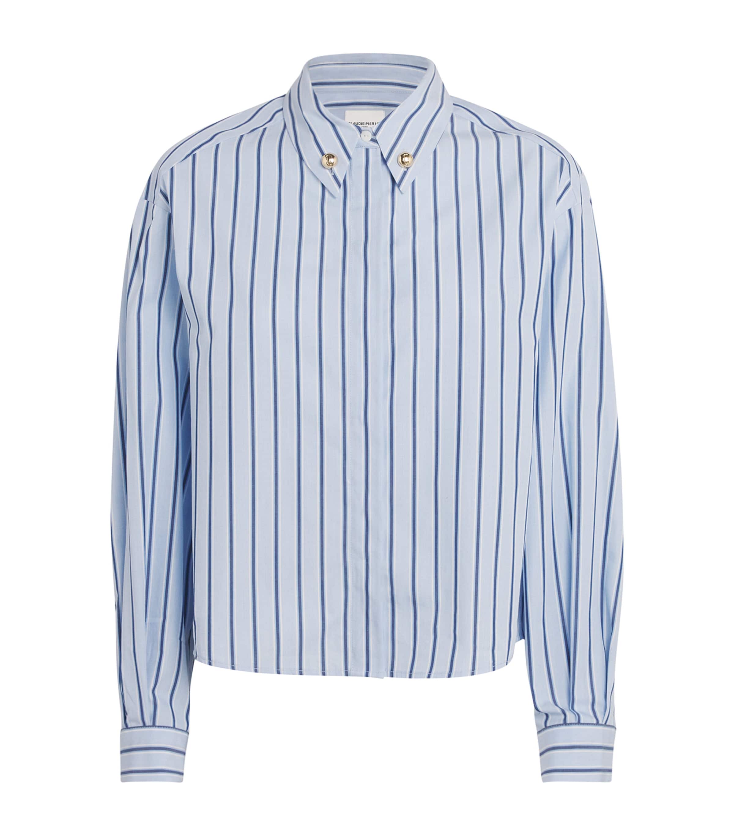 Claudie Pierlot Womens Cotton Oversized Stripe Shirt Multicolored