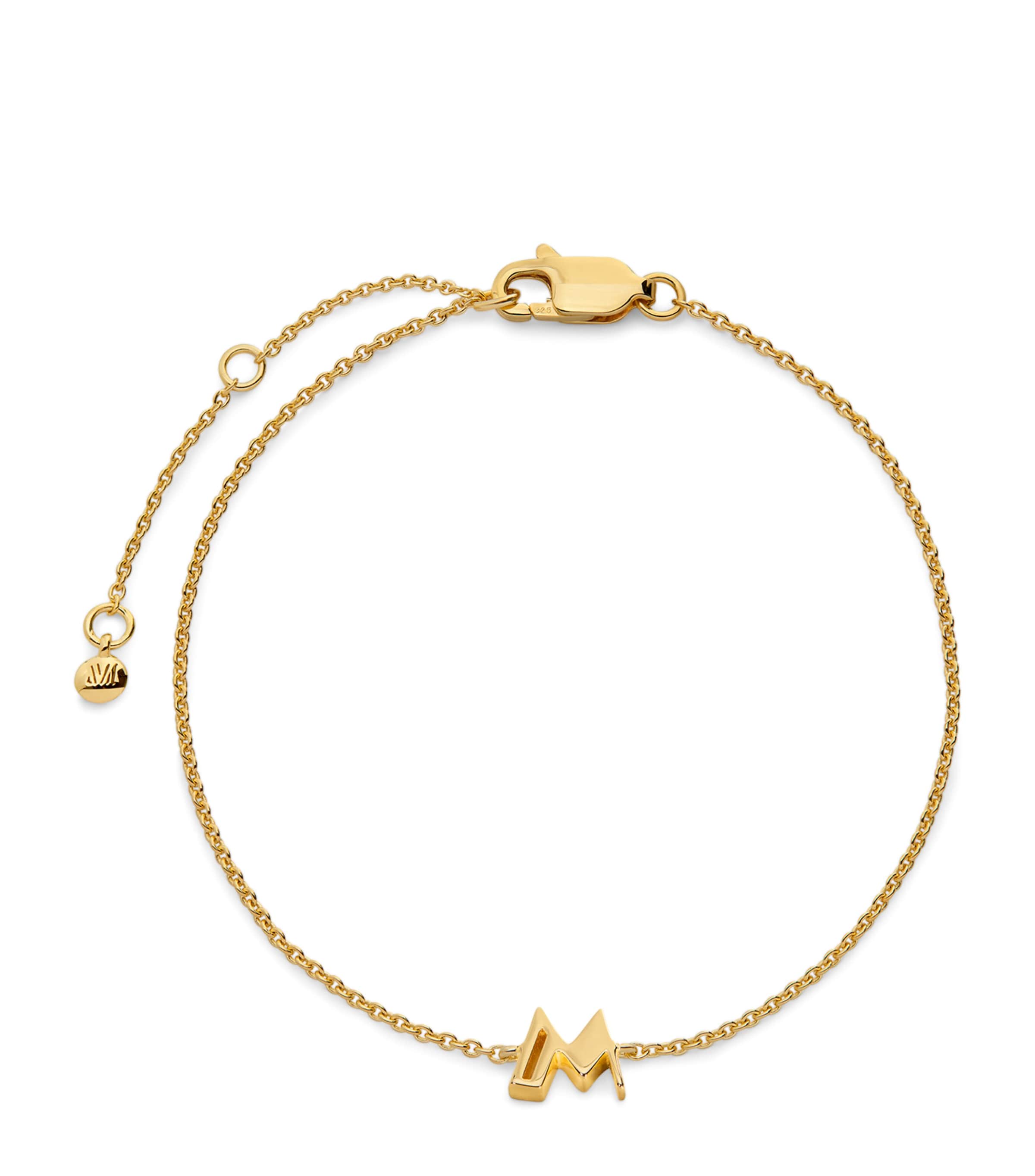 Monica Vinader Gold Vermeil Initial M Chain Bracelet Gold
