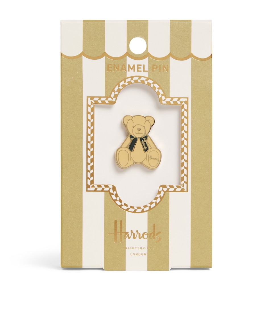 Harrods Enamel Henry Bear Pin Badge Gold