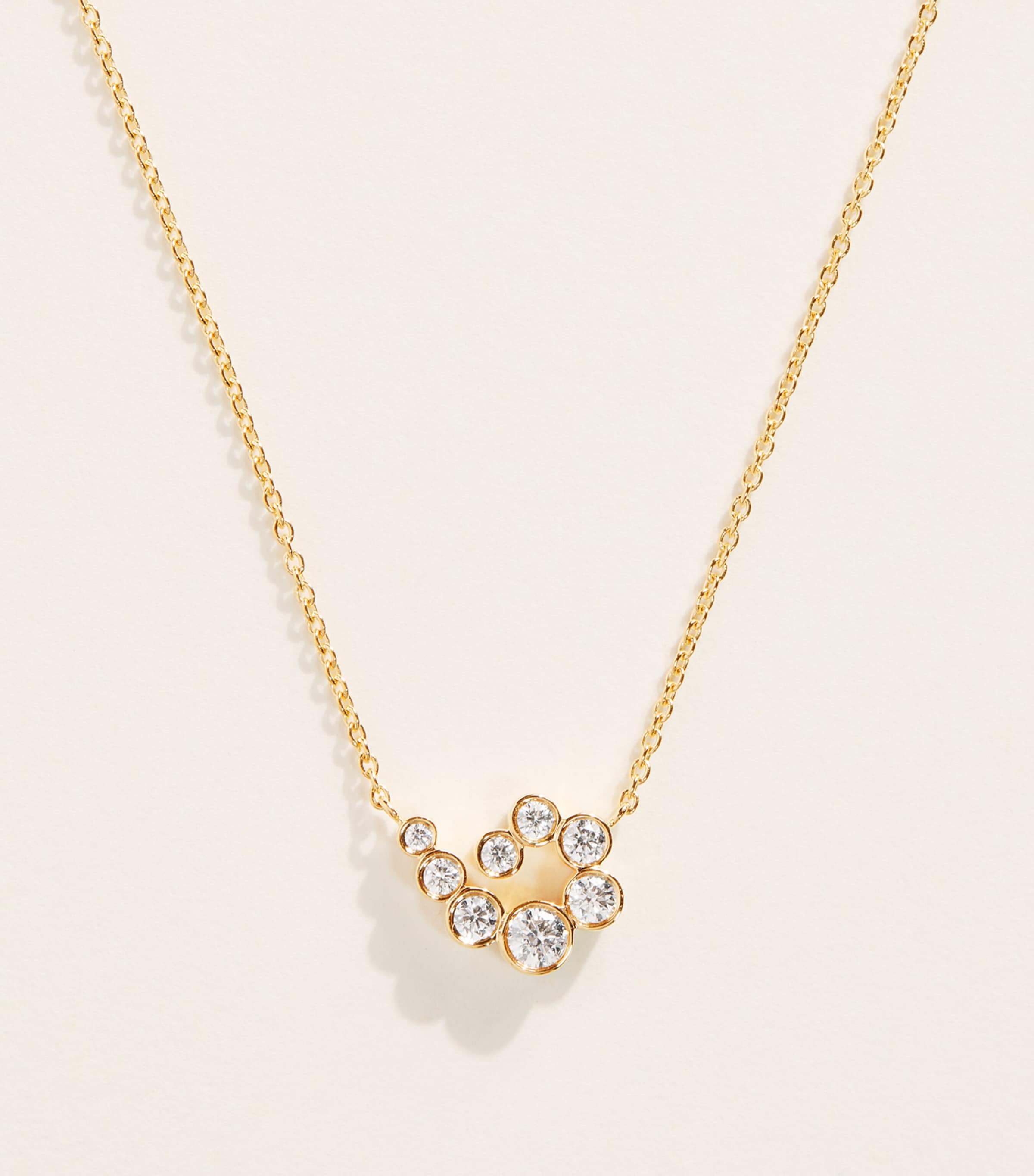 Sophie Bille Brahe Yellow Gold and Diamond Lucia Pendant Necklace Yellow Gold
