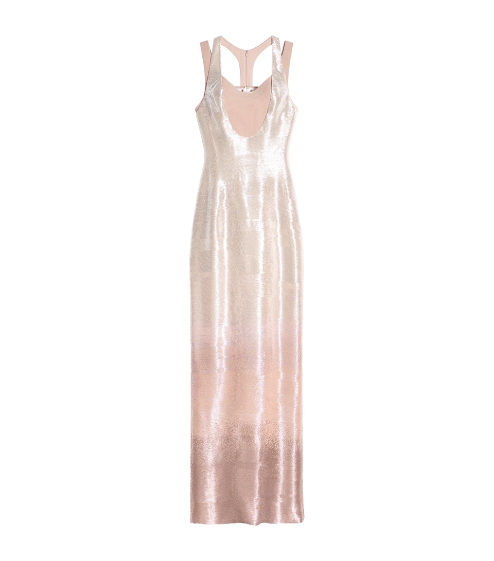 Schiaparelli Womens Silk Embellished Maxi Dress Nude