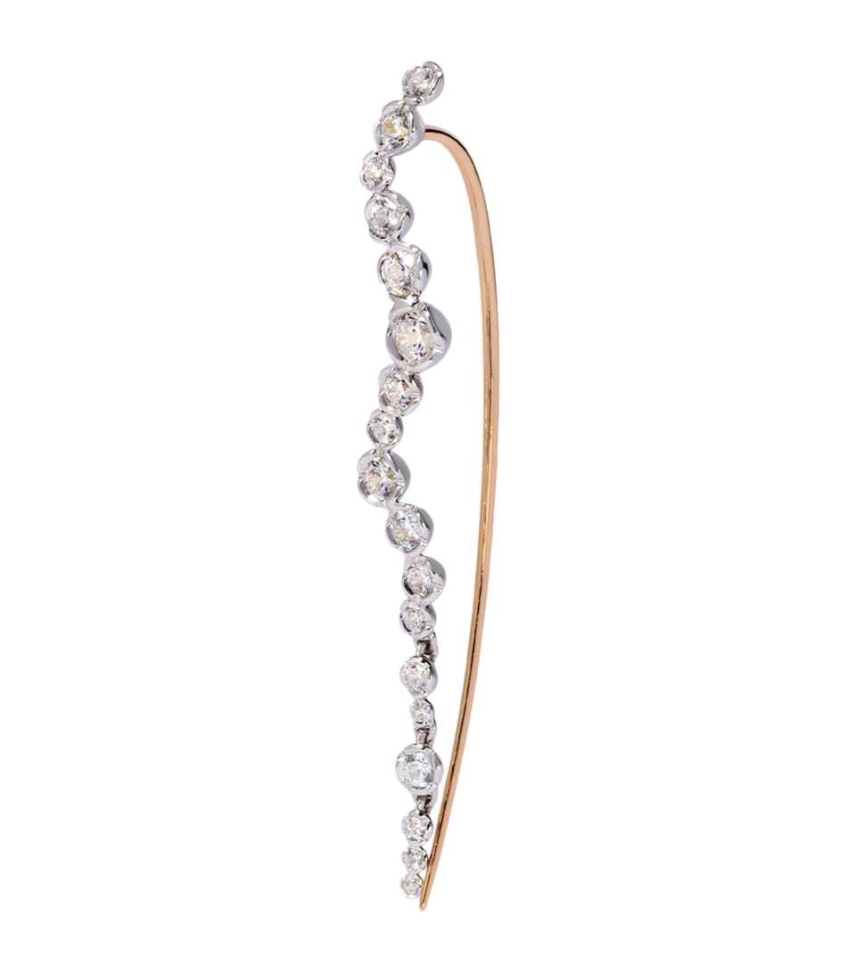 Annoushka White, Yellow Gold and Diamond Whoopsie Daisy French Hook Single Earring (Right)