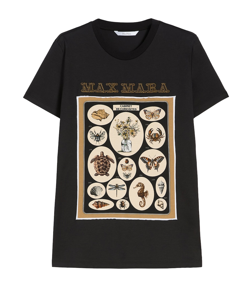 Max Mara Womens Cotton Embroidered T-Shirt Black