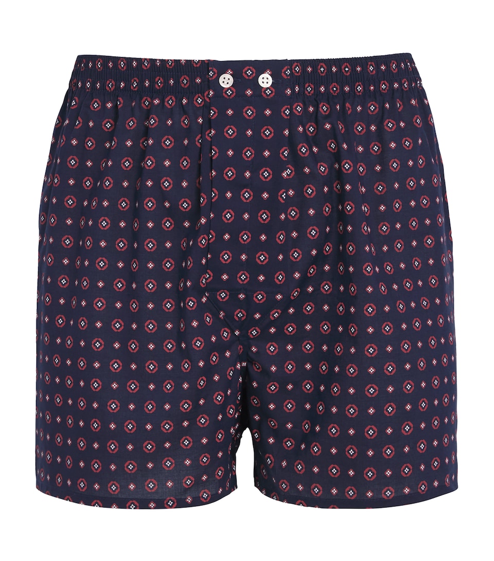 Cotton Geo Print Traditional Boxer Shorts