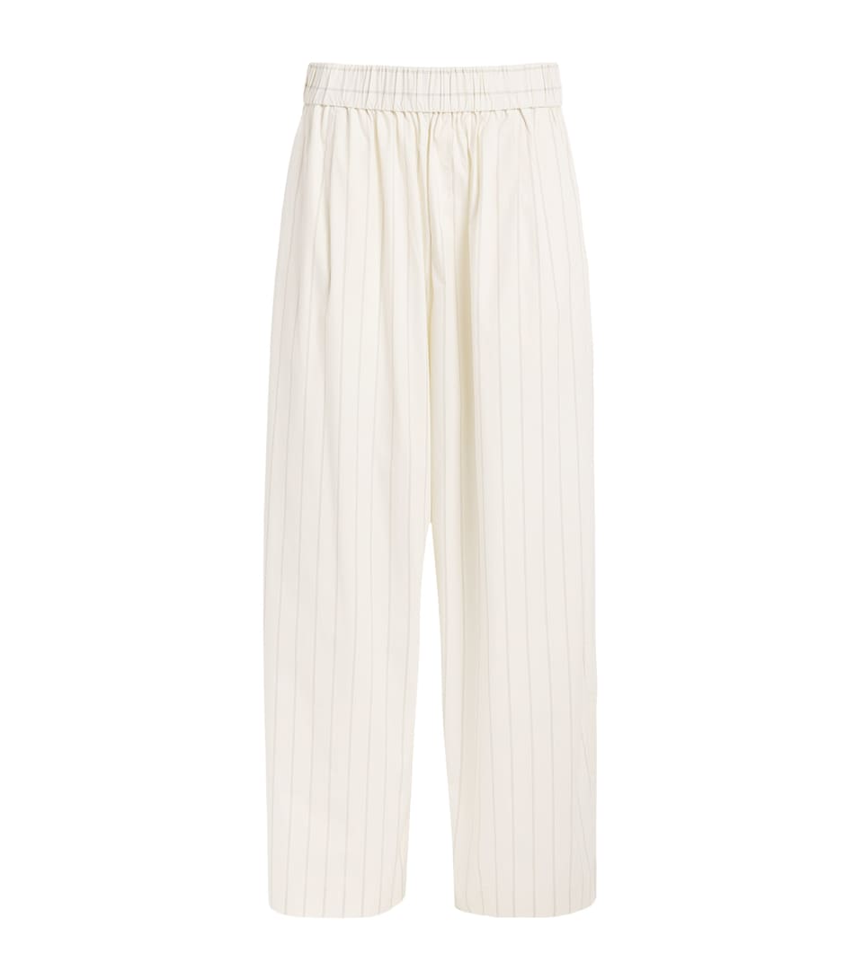 St. Agni Womens Everyday Relaxed Trousers Ecru Stripe