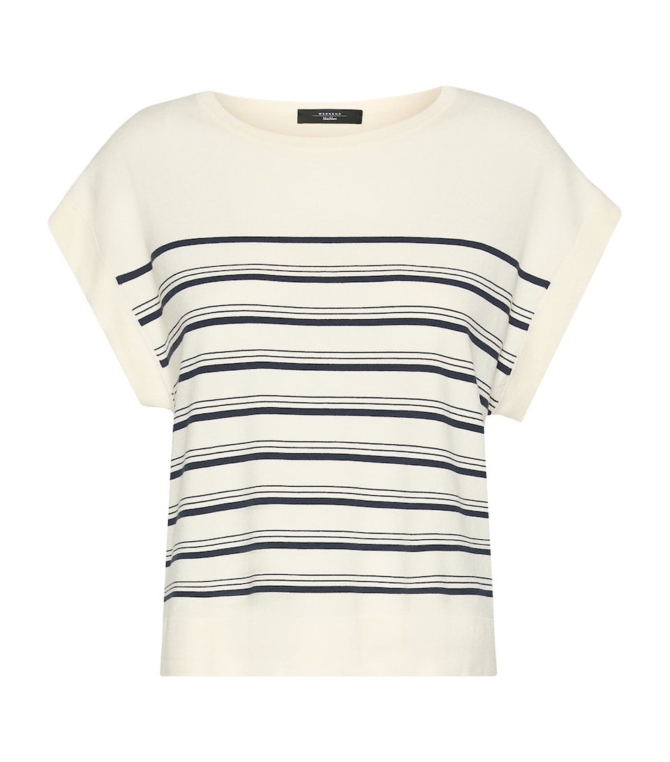 Weekend Max Mara Womens Relaxed Stripe T-Shirt Ecru