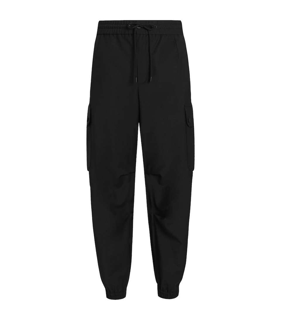 Dolce&Gabbana Mens Wool-Blend Cargo Trousers Black