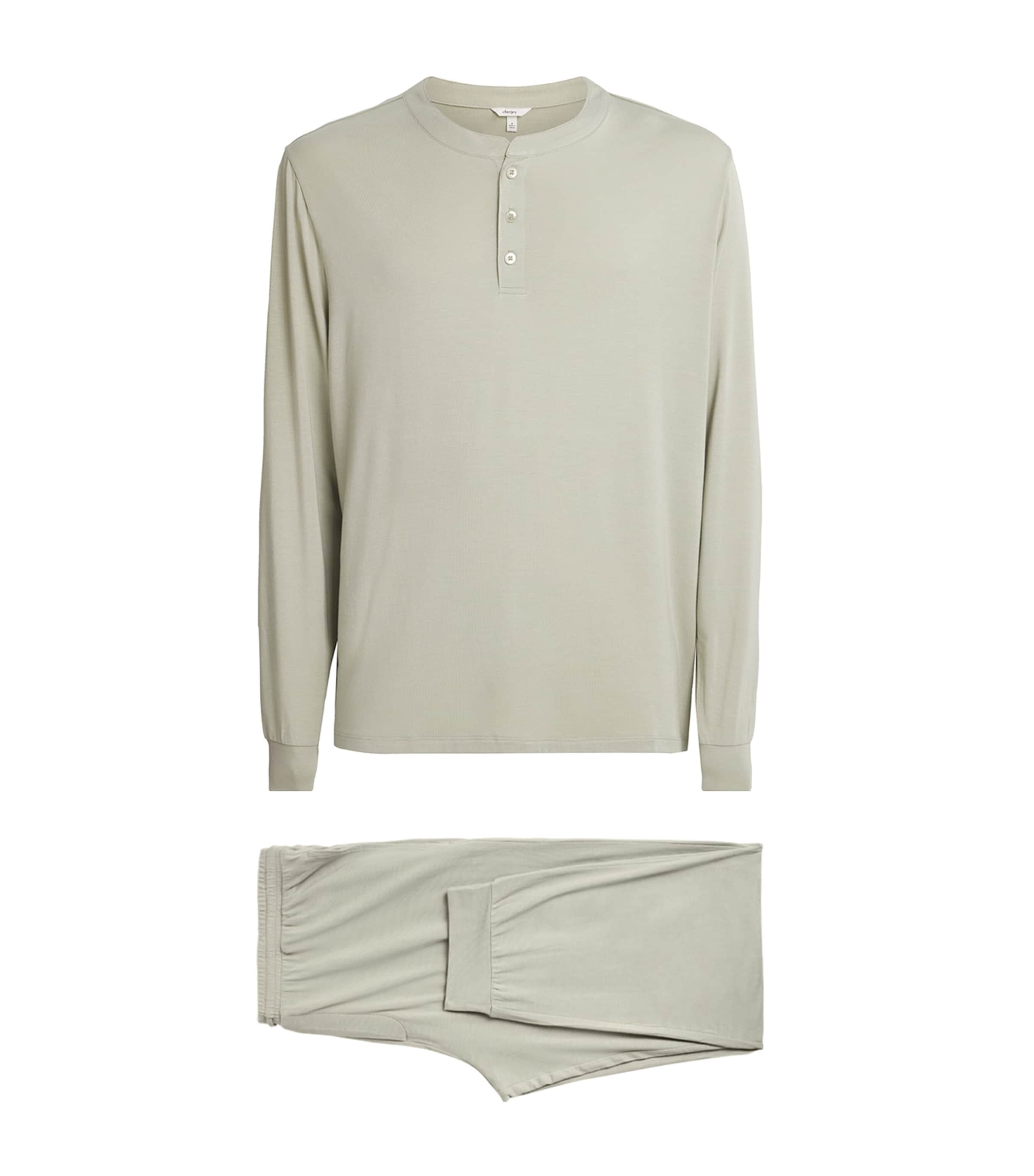 Eberjey Mens Modal Henry Long Pyjama Set Sandstone