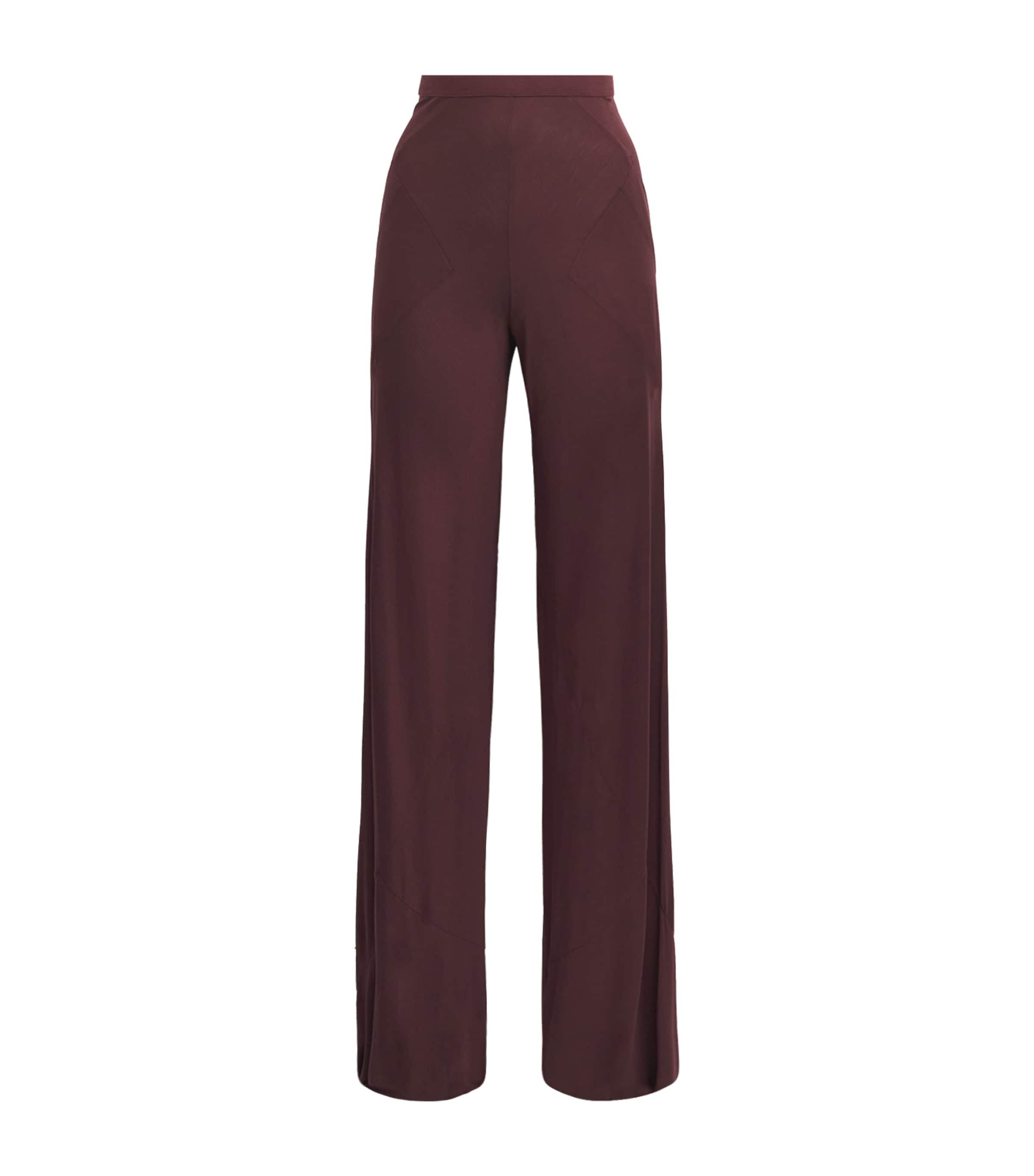 Rick Owens Womens Tower Bias Trousers Wine