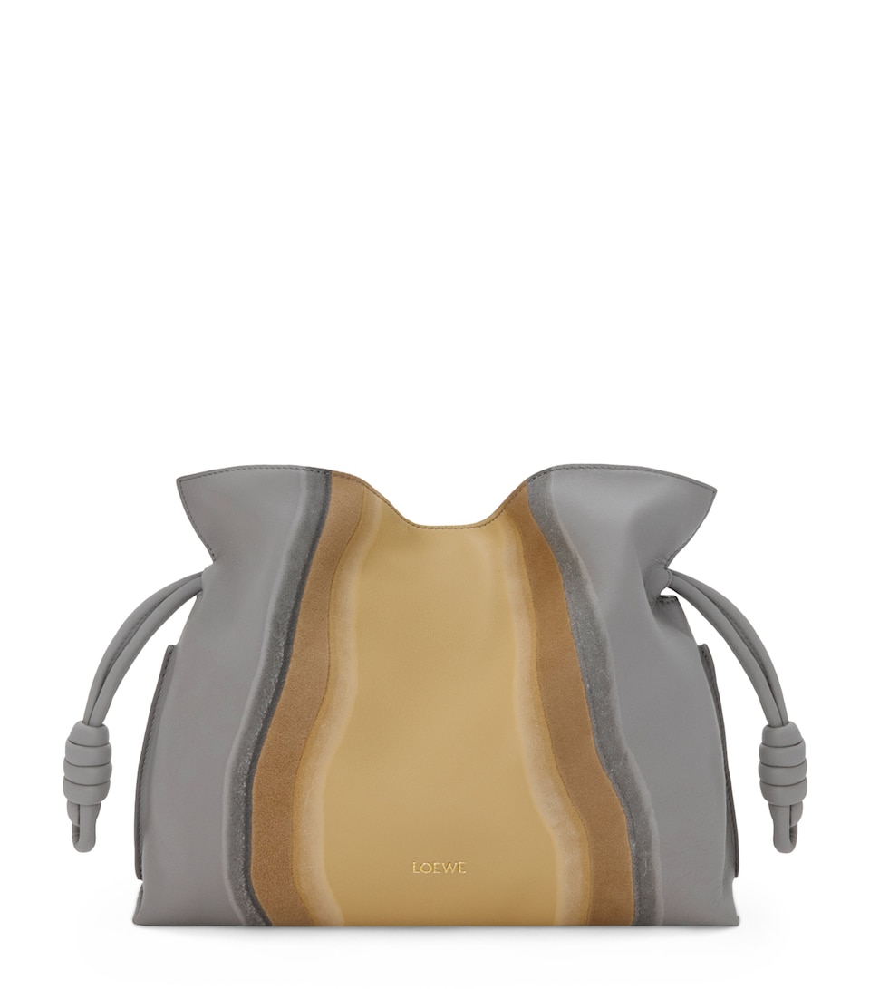 Leather Stripe Flamenco Clutch Bag