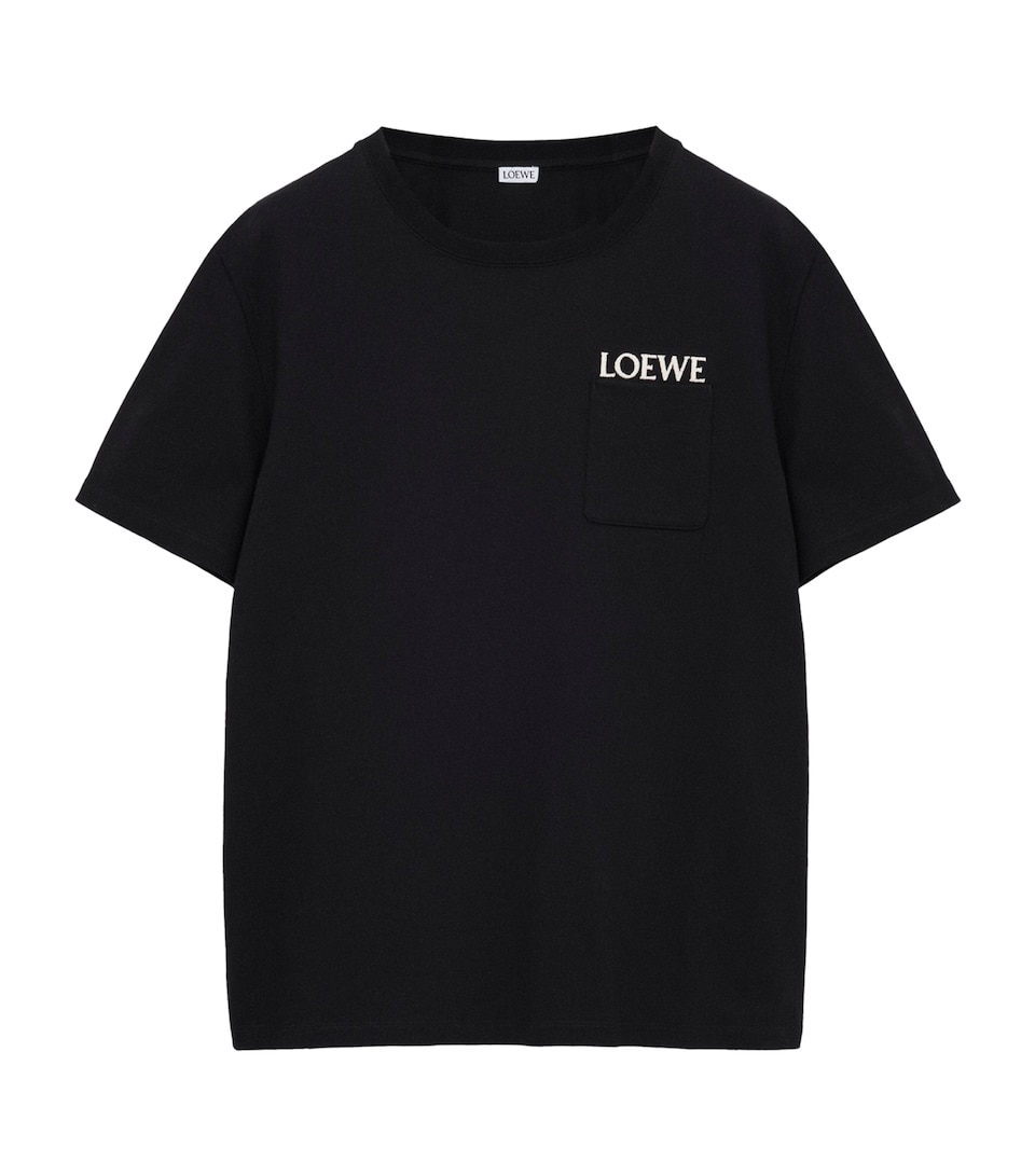 LOEWE Mens Cotton Relaxed Anagram T-Shirt Black