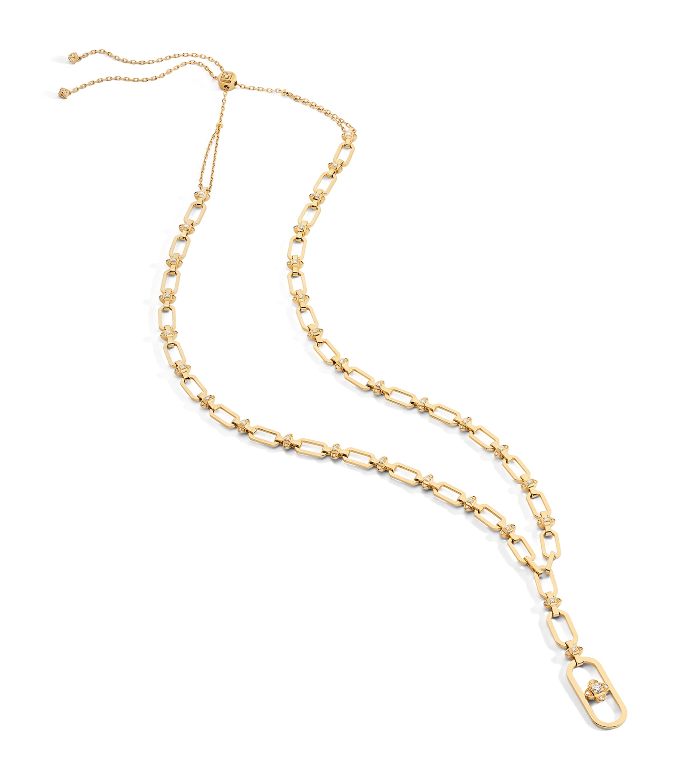 Yellow Gold and Diamond Long Tip-Top Necklace