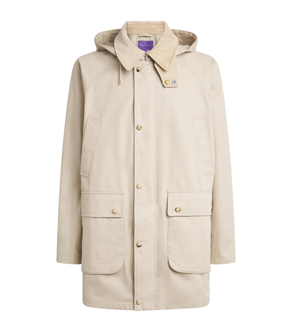 Ralph Lauren Purple Label Mens Corduroy-Collar Car Coat Champagne