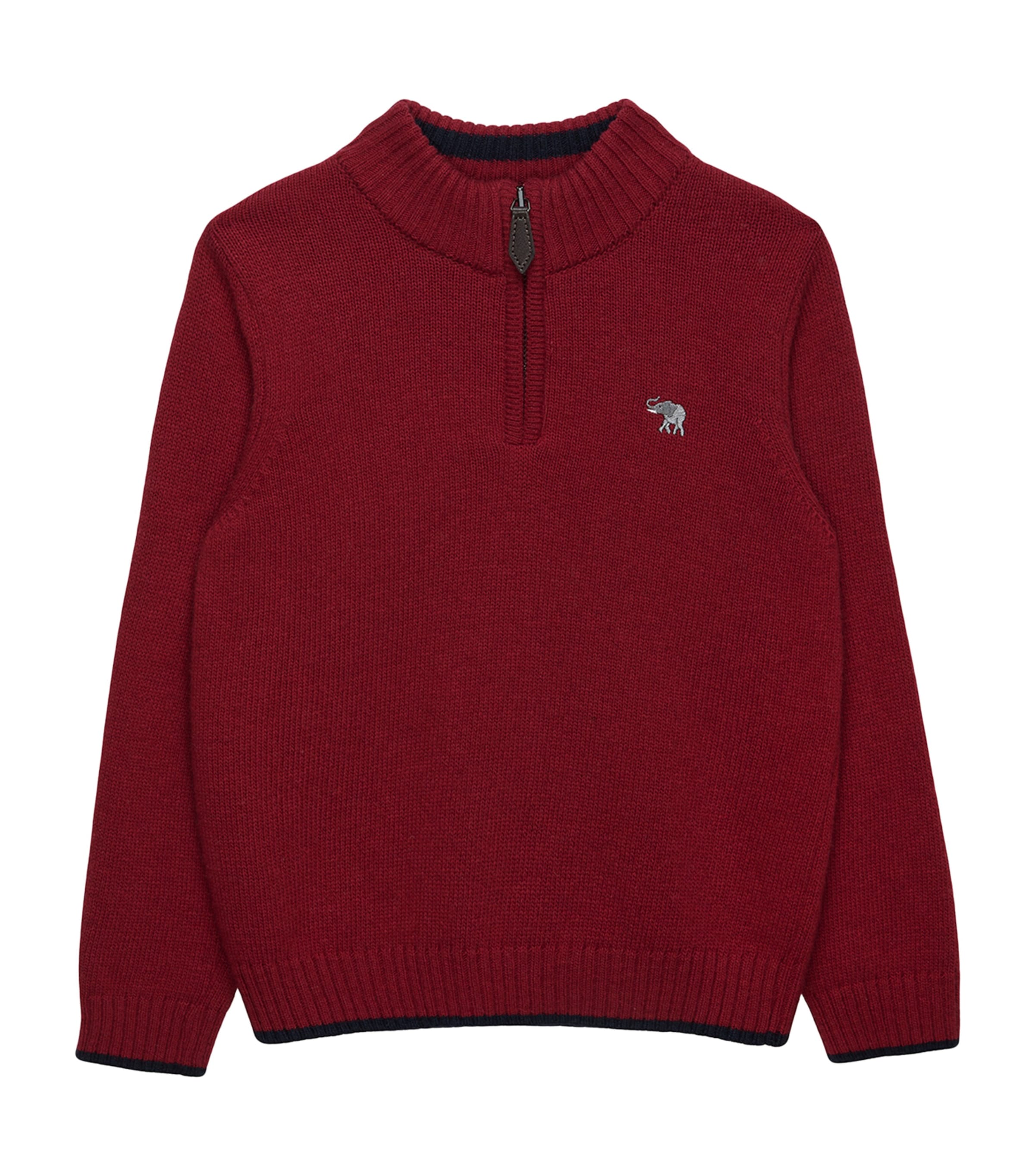 Trotters Calum Half-Zip Sweater (2-5 Years) Red