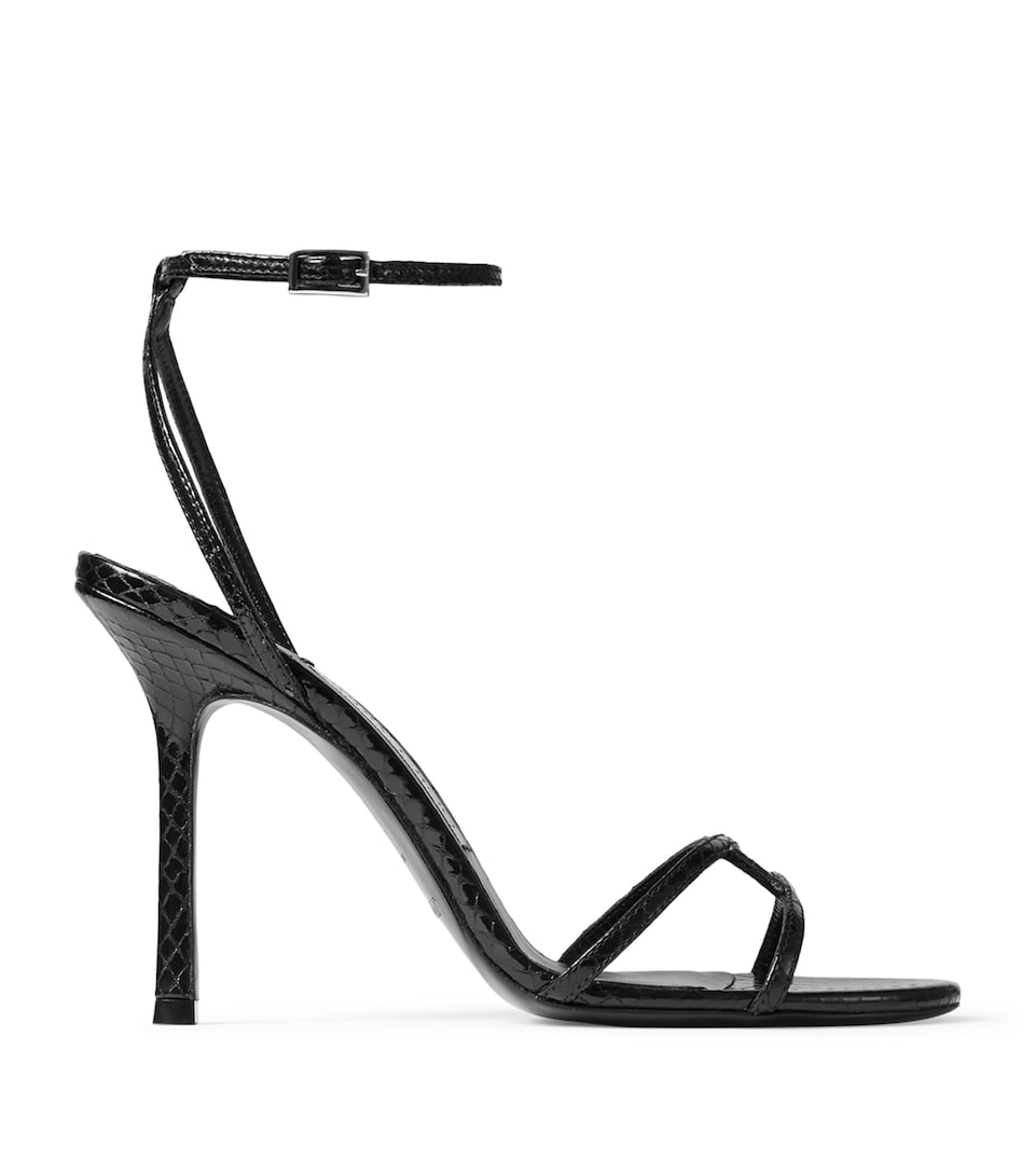 Jimmy Choo 1998 Leo 100 Leather Heeled Sandals Black