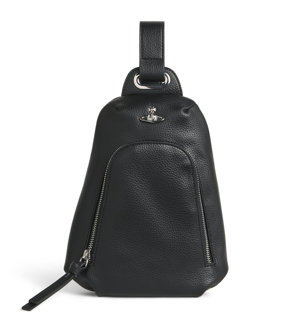 Vivienne Westwood Leather Sling Cross-Body Bag Black