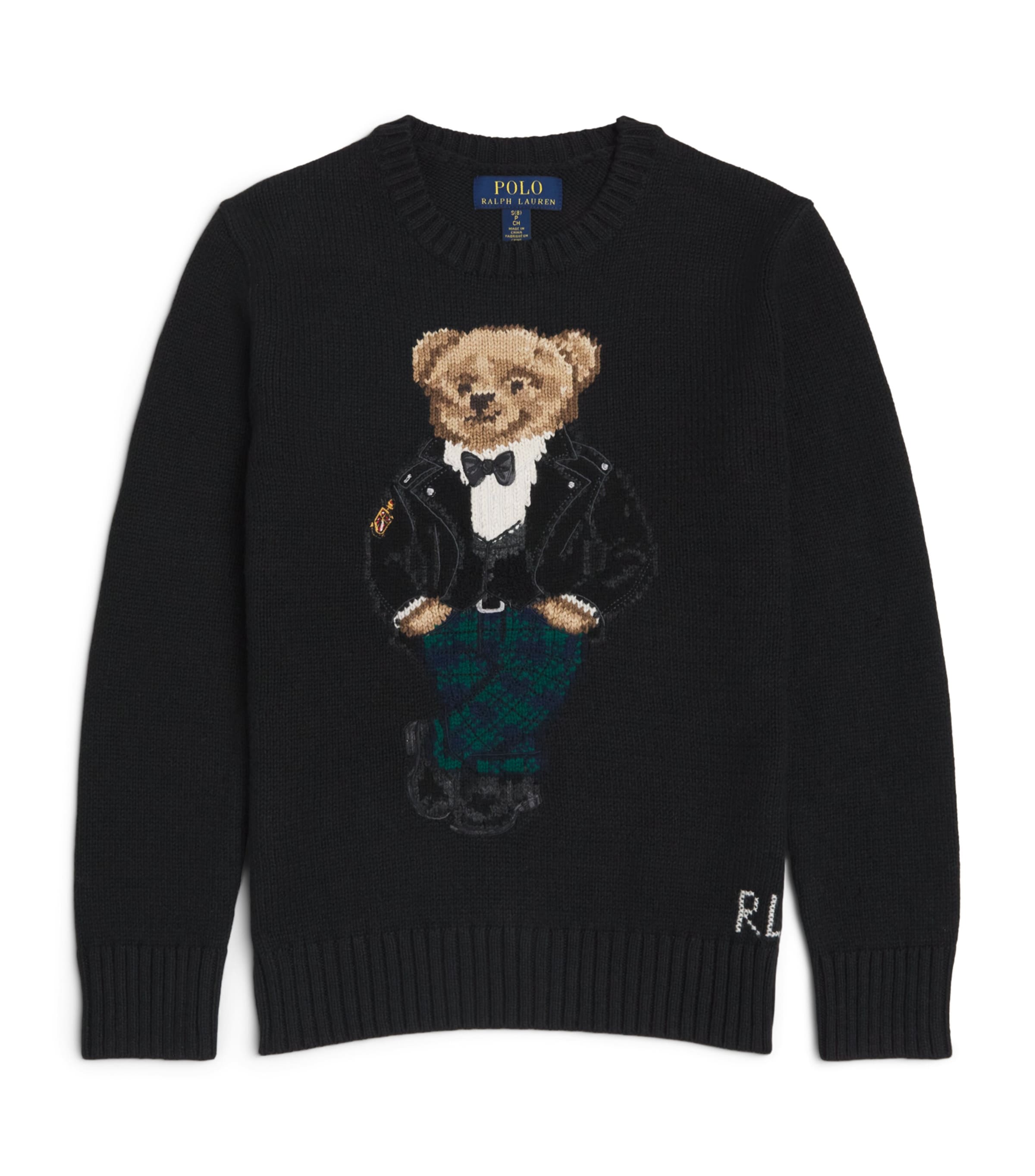 Ralph Lauren Kids Cotton Polo Bear Sweater (6-14 Years) Polo Black
