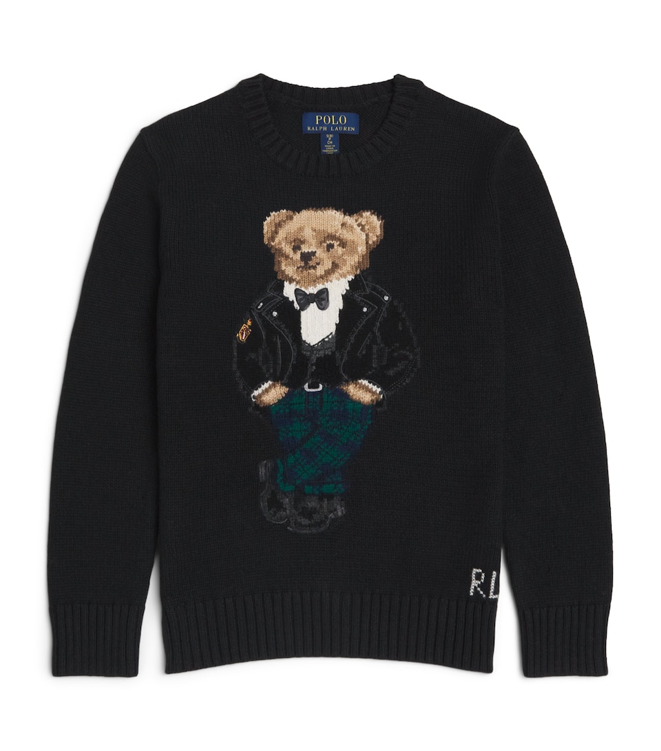 Ralph Lauren Kids Cotton Polo Bear Sweater (6-14 Years) Polo Black