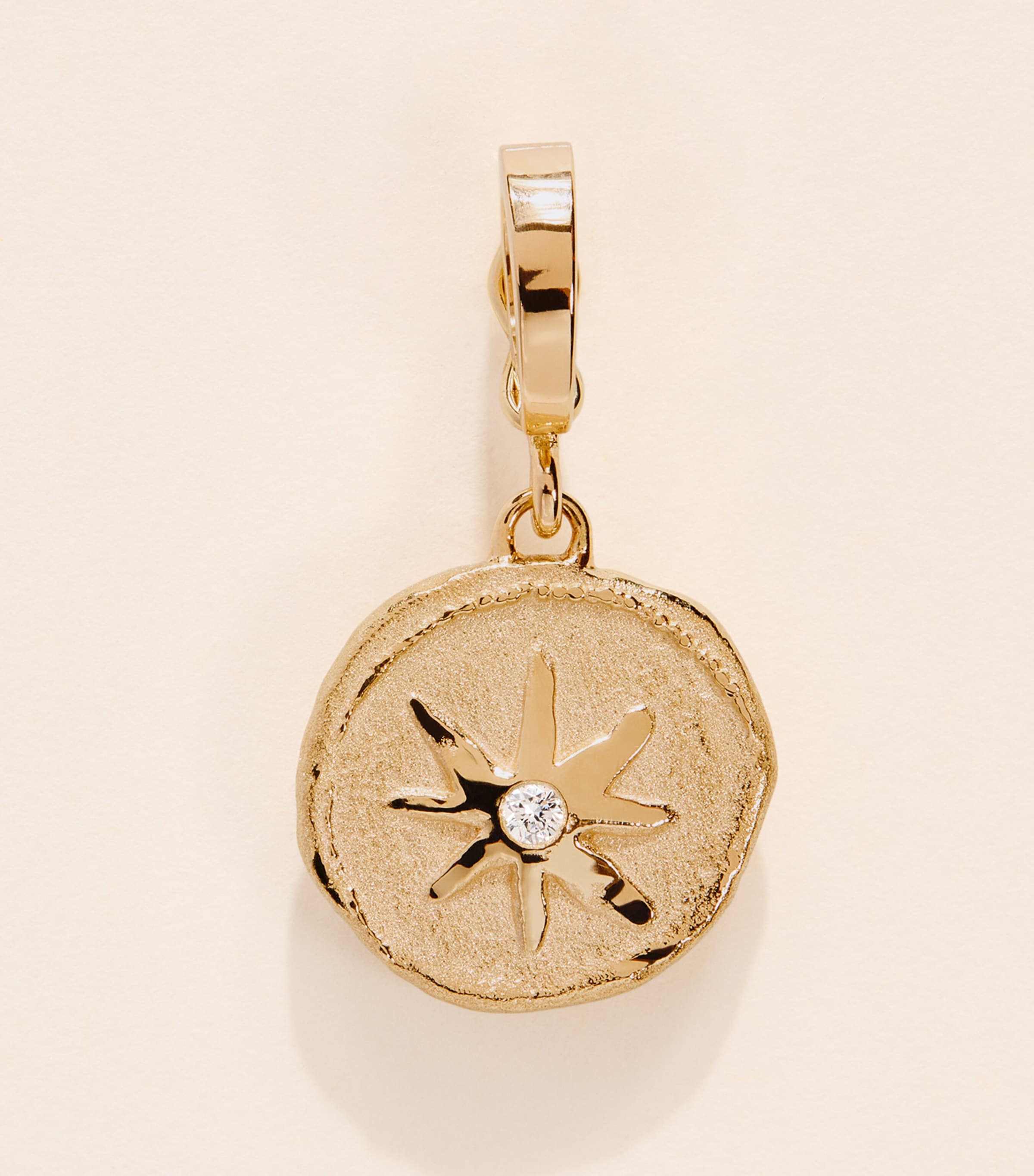 Azlee Yellow Gold and Diamond Petite Dreams Charm Yellow Gold