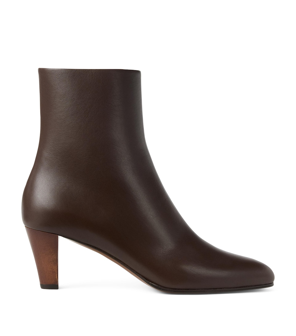 Ralph Lauren Collection Calfskin Bernice Ankle Boots 55 Luggage Brown