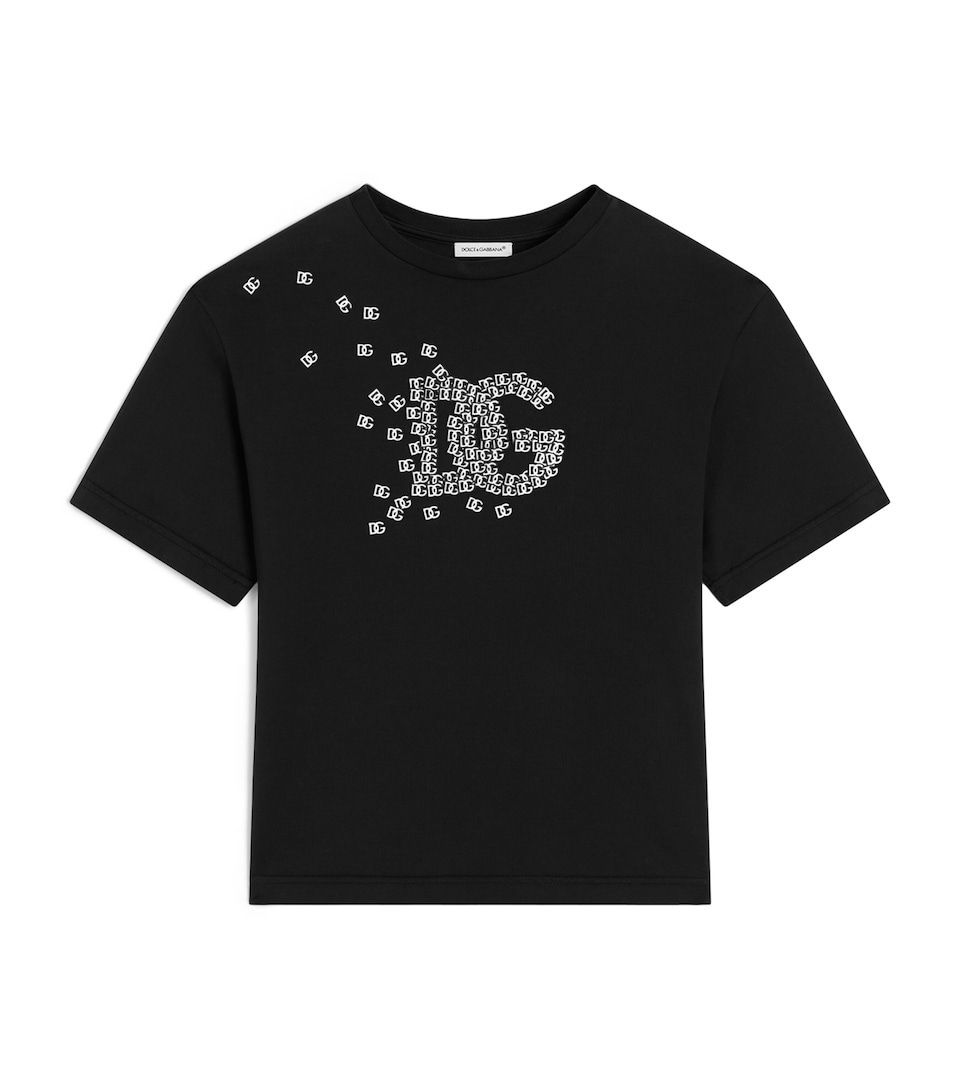 Dolce&Gabbana Kids Cotton Logo T-Shirt (8-14 Years) Black