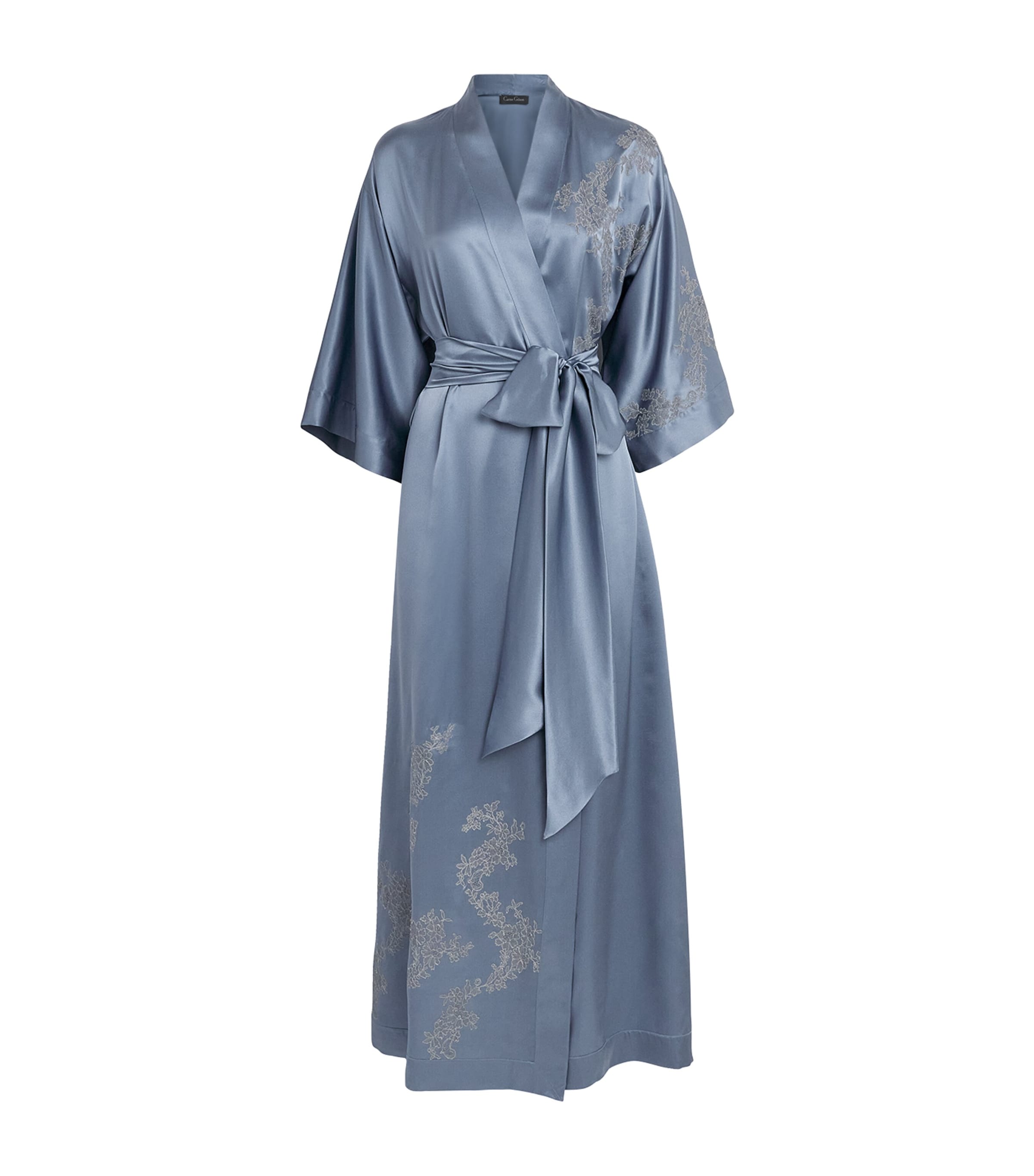 Carine Gilson Womens Silk Long Cérès Robe Bluestone