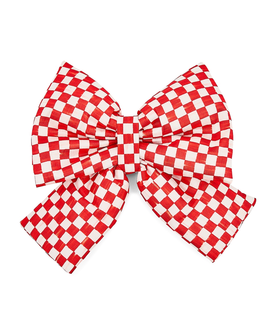 MacKenzie-Childs Red Check Medium Bow Red