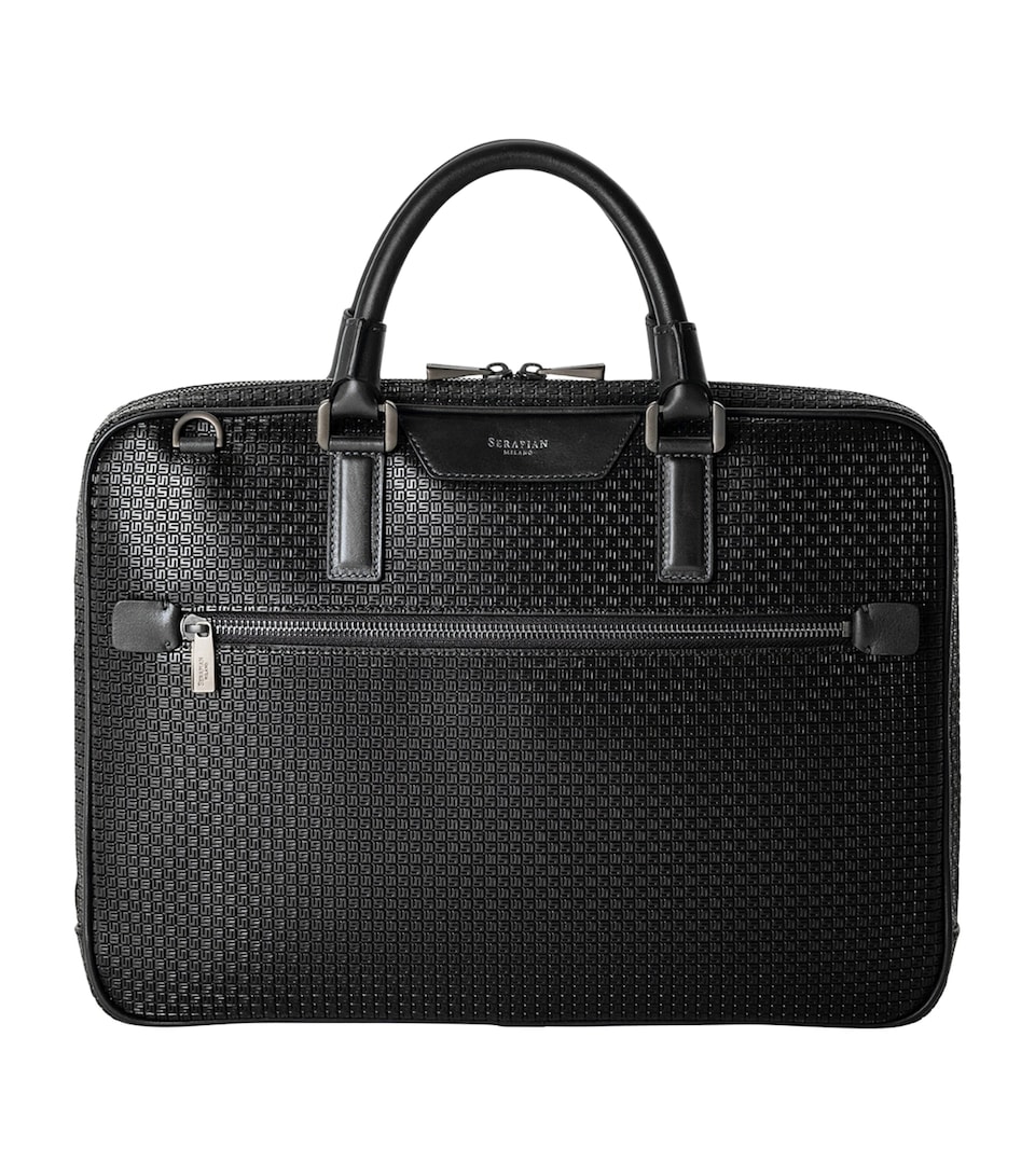 Serapian Extra Slim Stepan Briefcase Black Eclipse