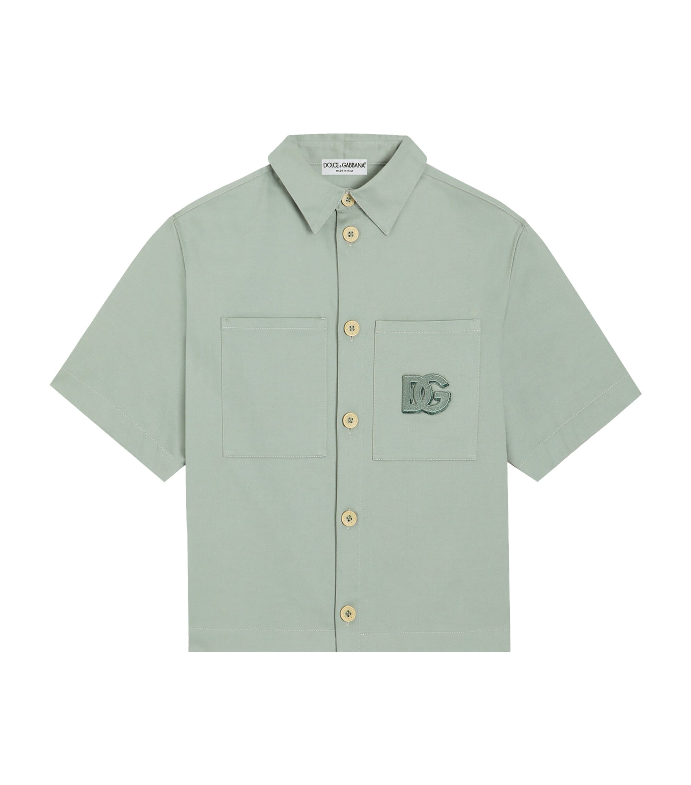 Dolce&Gabbana Kids Stretch-Cotton DG Shirt (8-12+ Years) Combined Colou