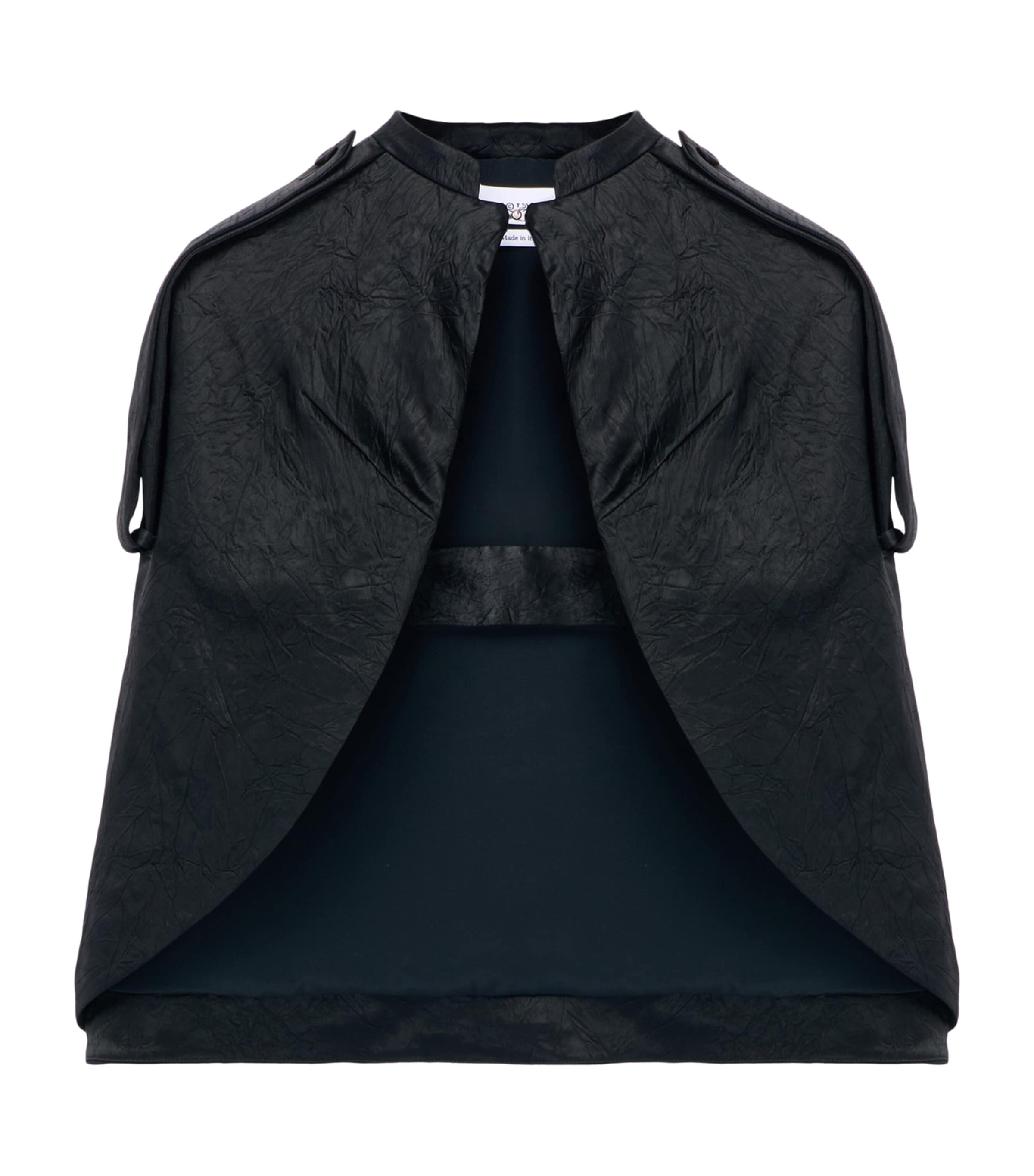 McQueen Womens Crushed Satin Cape