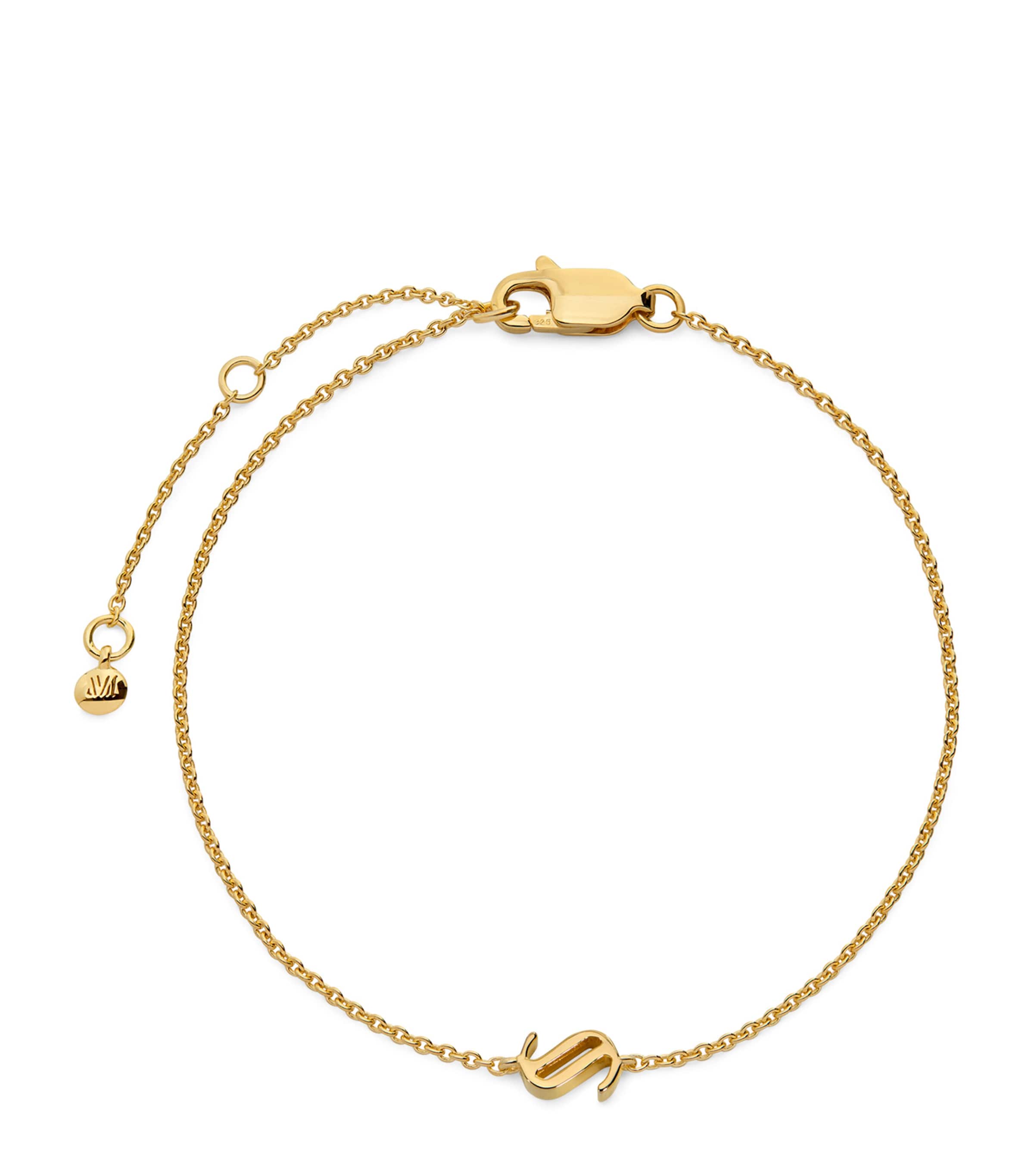 Monica Vinader Gold Vermeil S Initial Chain Bracelet Gold