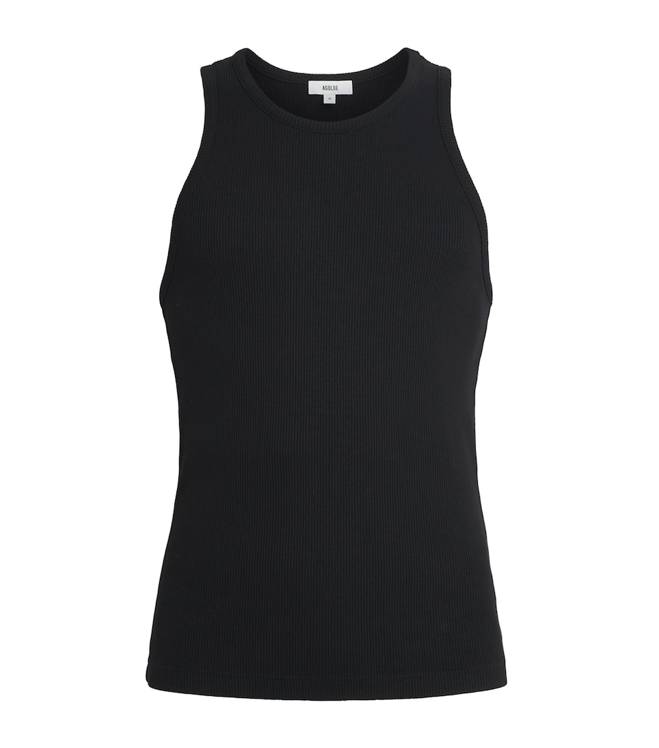 AGOLDE Mens Ribbed Viggo Tank Top Black
