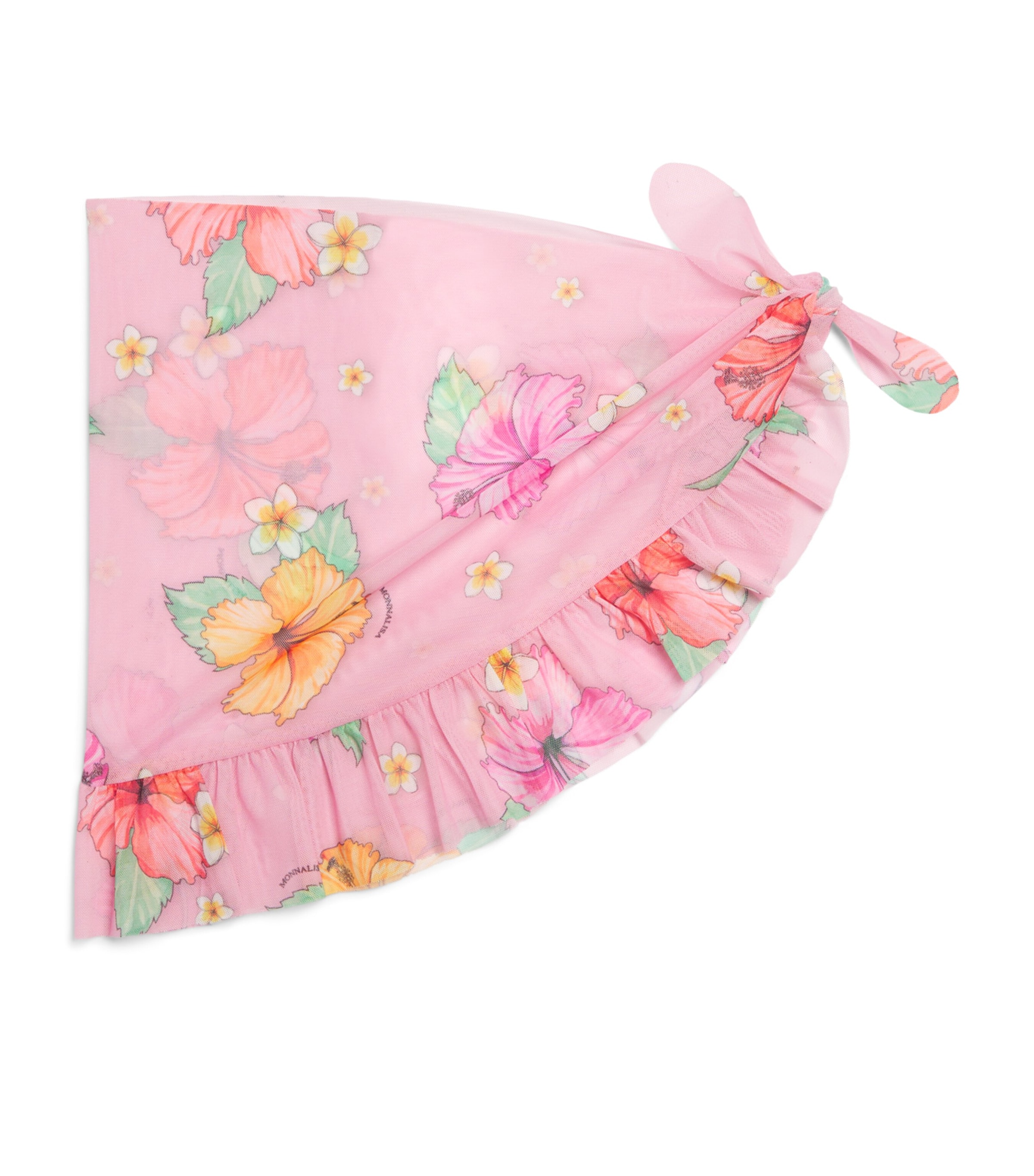 Monnalisa Tulle Floral Scarf Rosa Peach