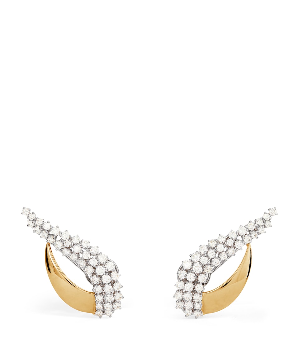 Yellow Gold and Diamond Golden Strada Earrings