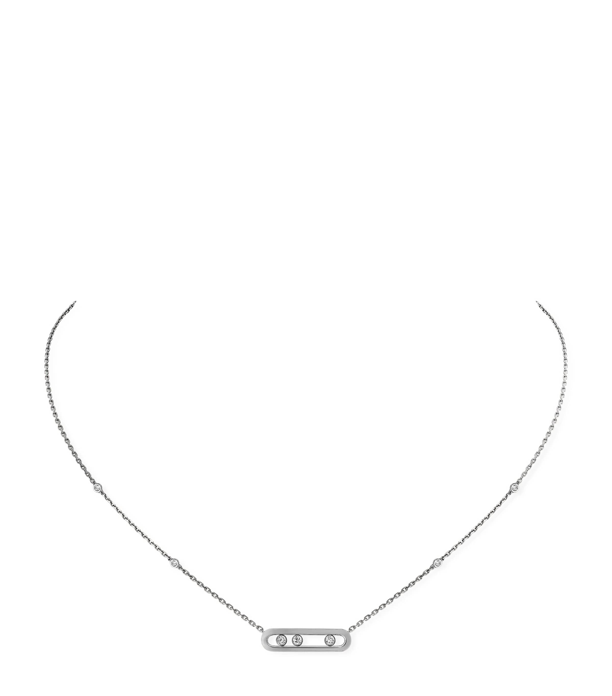 White Gold and Diamond Baby Move Classique Pavé Necklace