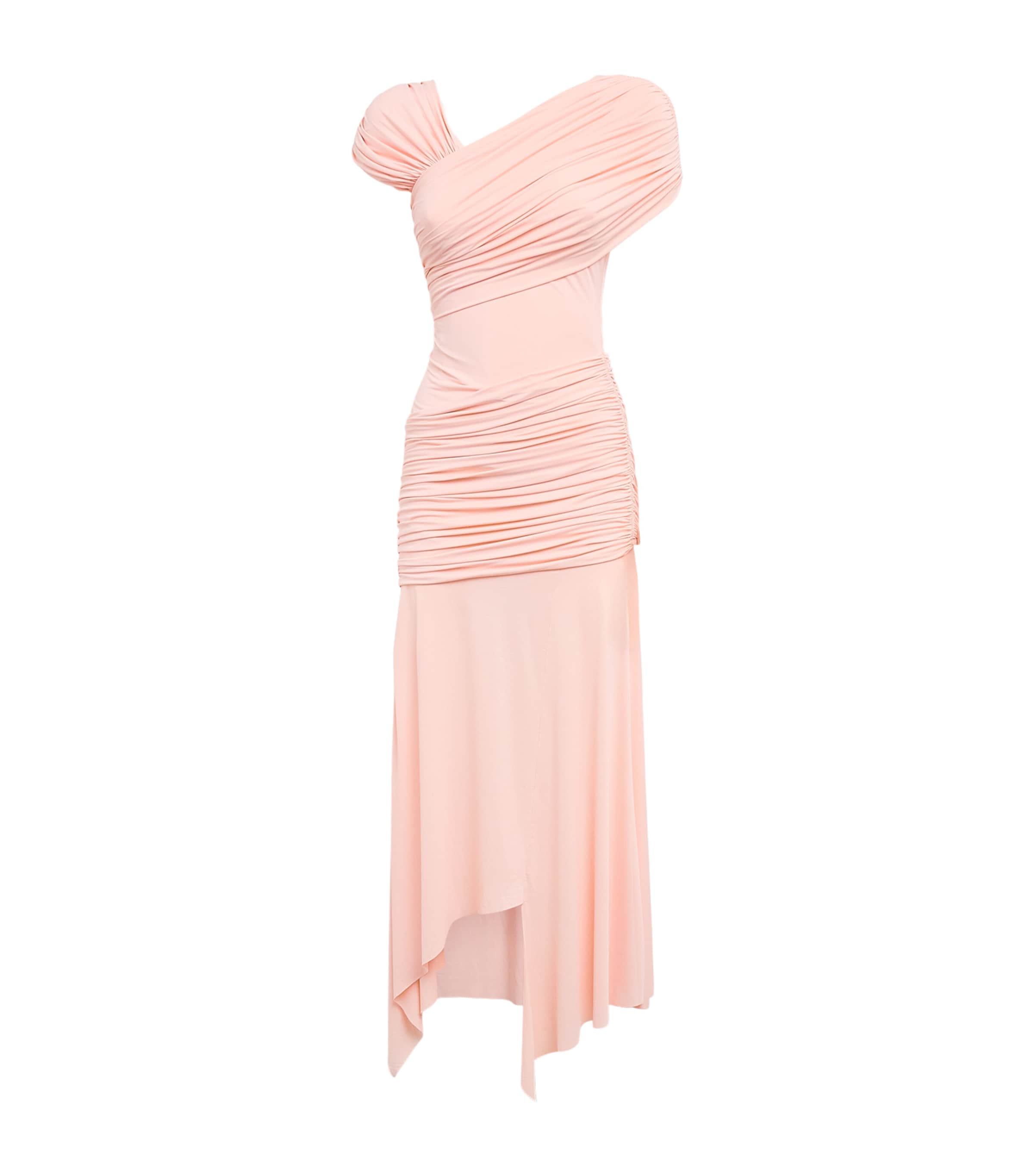 De La Vali Womens Draped Hela Midi Dress Baby Pink