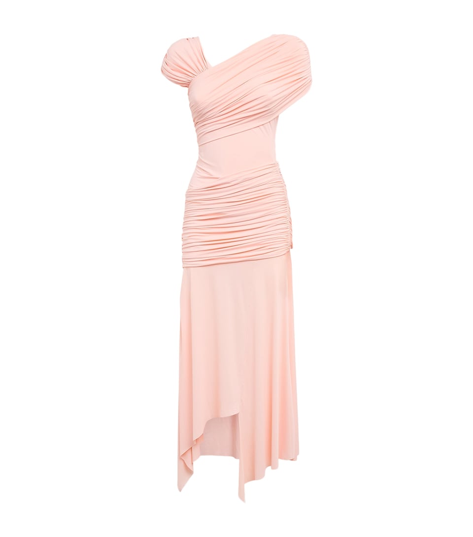 De La Vali Womens Draped Hela Midi Dress Baby Pink