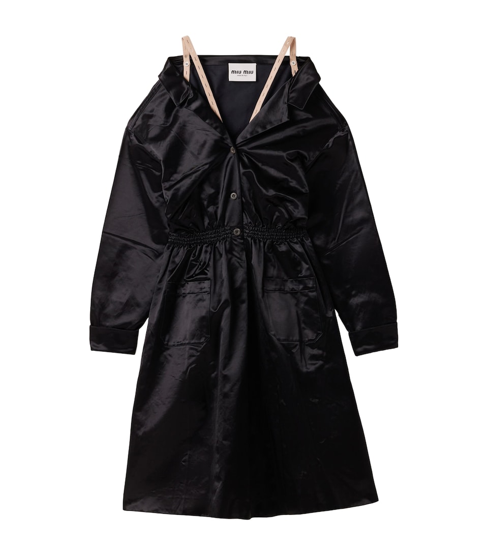Satin Shirt Dress