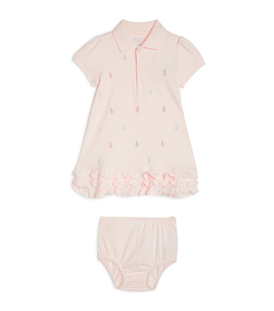 Ralph Lauren Kids Cotton Dress and Bloomers Set 3-24 Months Pink