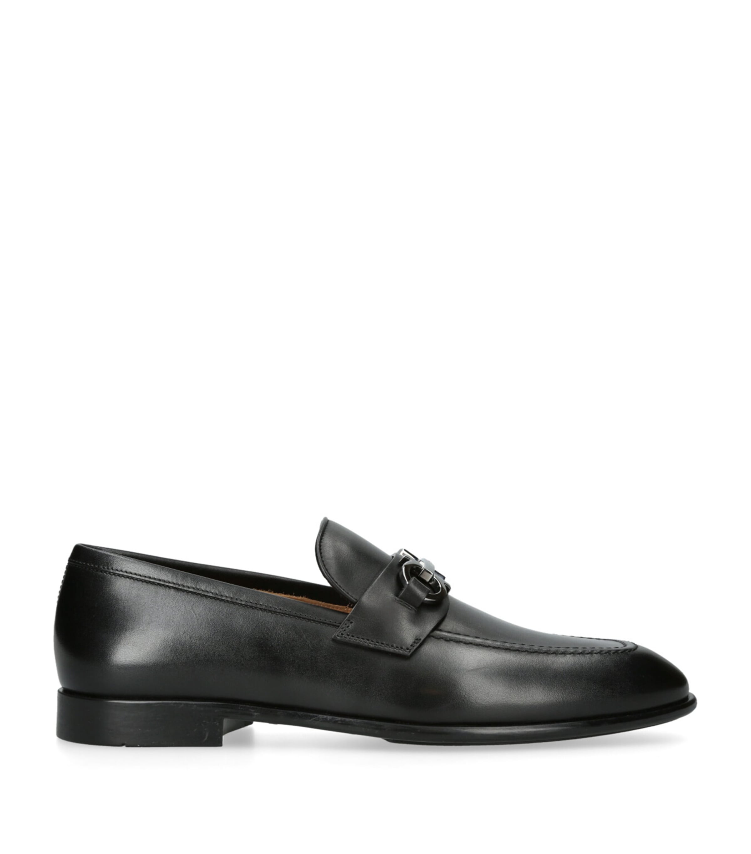 Salvatore Ferragamo Leather Foster Gancho Loafers Black