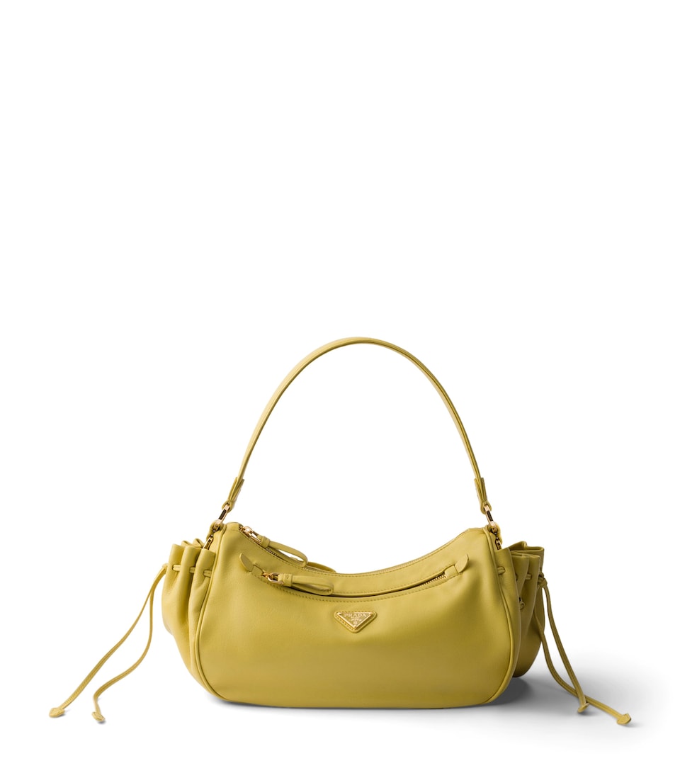 Prada Small Leather Shoulder Bag Yellow