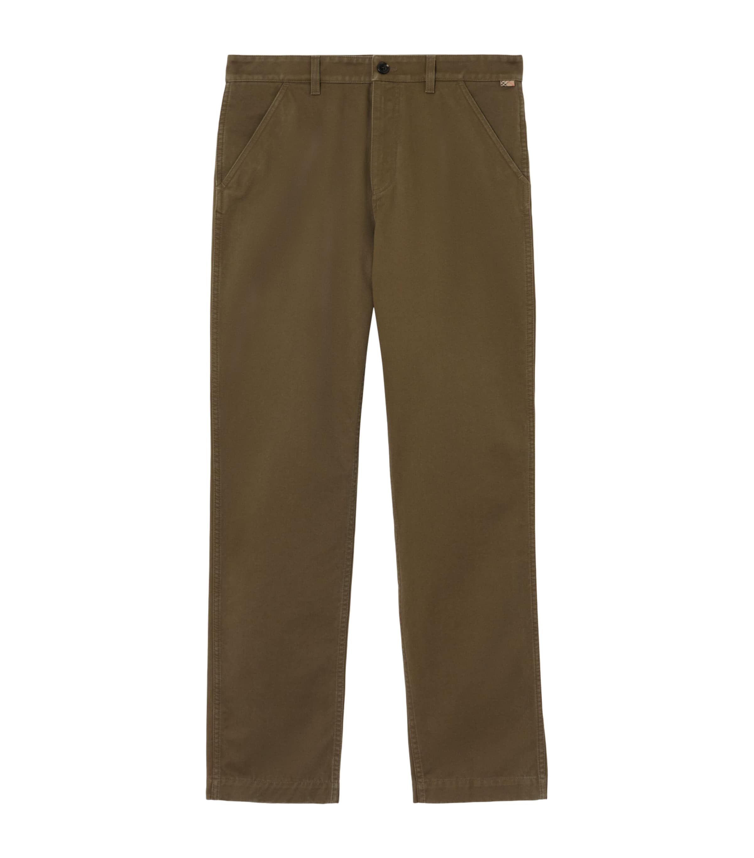 Burberry Mens Cotton Twill Chinos Deep Kelp Green