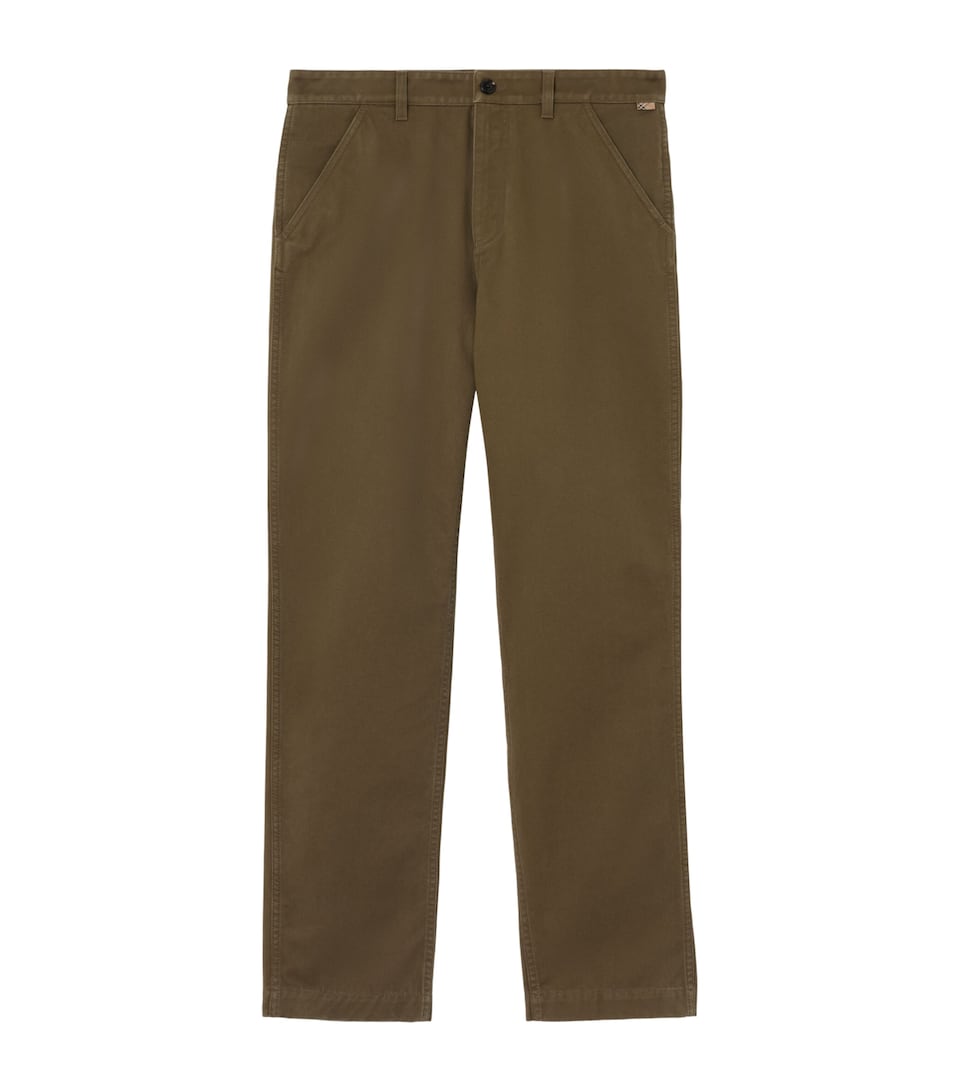 Burberry Mens Cotton Twill Chinos Deep Kelp Green