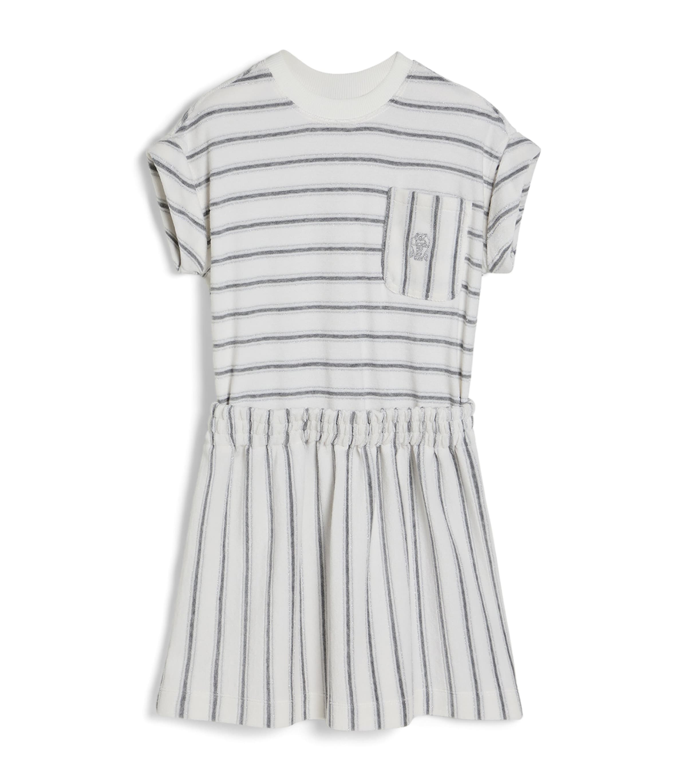 Brunello Cucinelli Kids Silk-Blend Stripe T-Shirt Dress (4-6 Years)