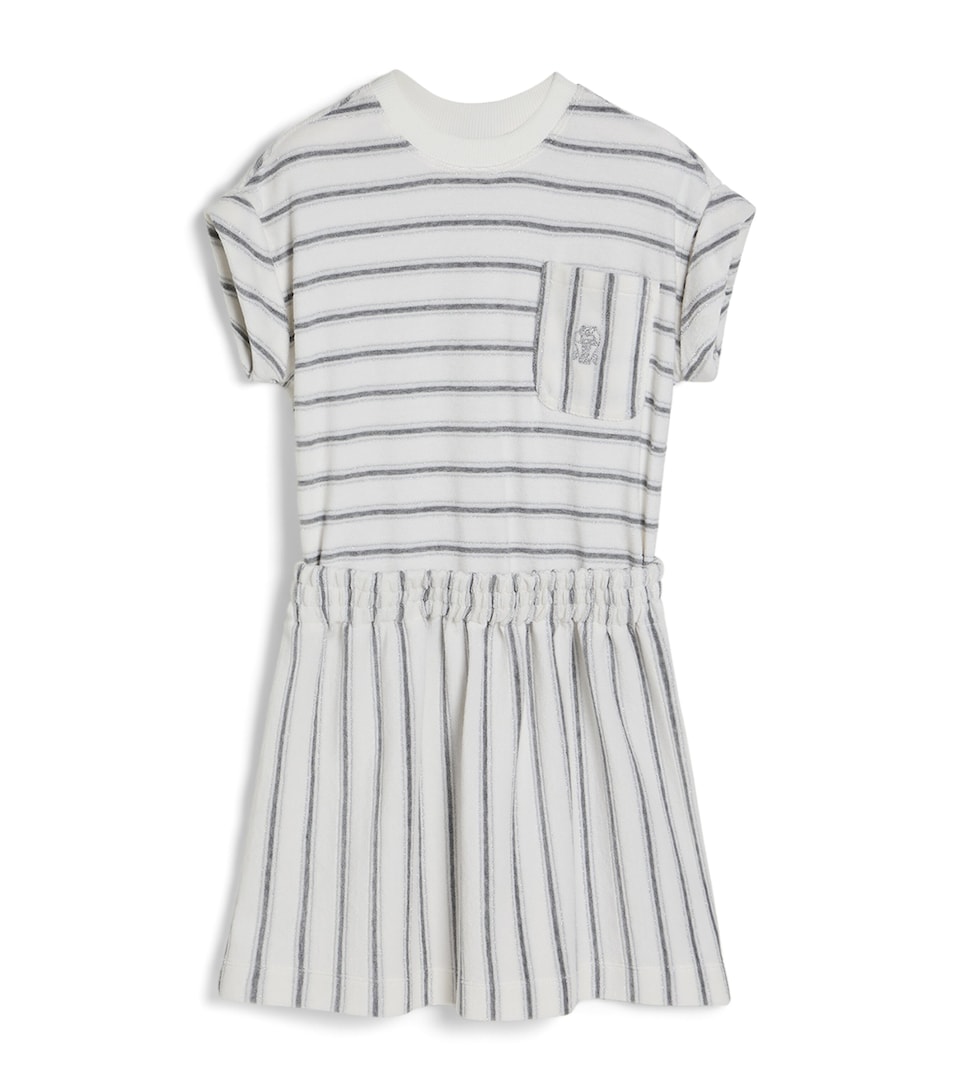 Brunello Cucinelli Kids Silk-Blend Stripe T-Shirt Dress (4-6 Years)
