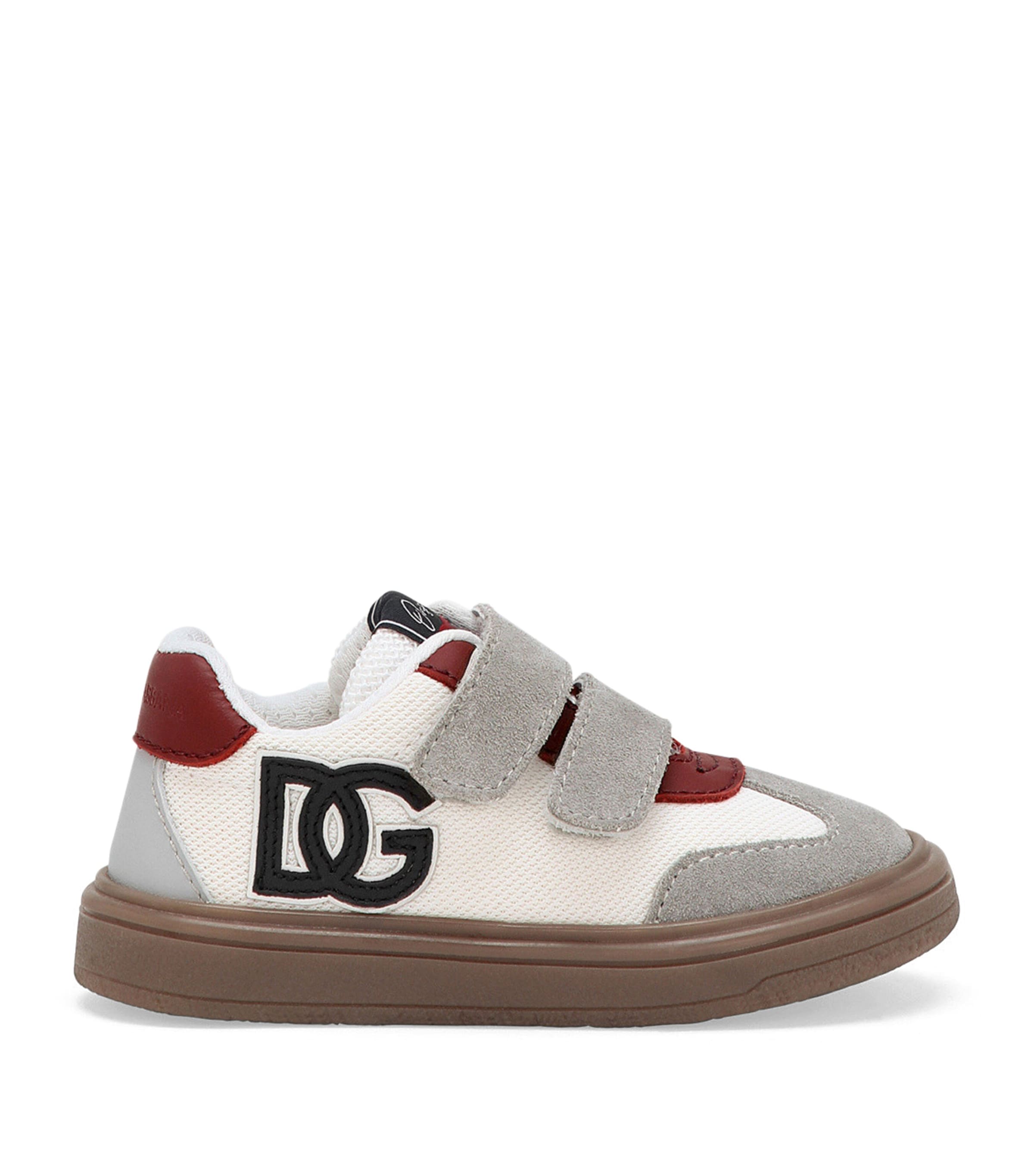 Dolce&Gabbana Kids Logo Velcro Sneakers Blu Navy/avori