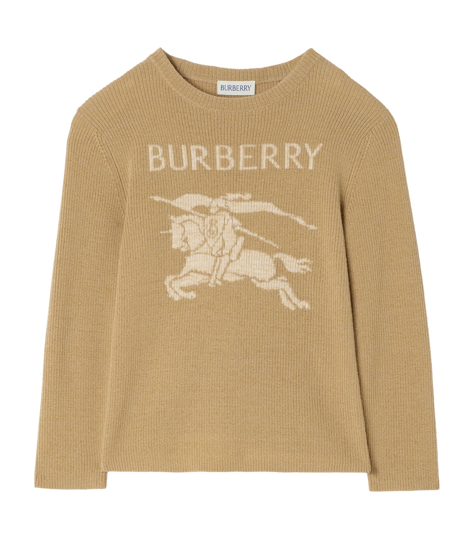 Burberry Kids Wool-Blend EKD Sweater (4-12 Years) Gold Beige